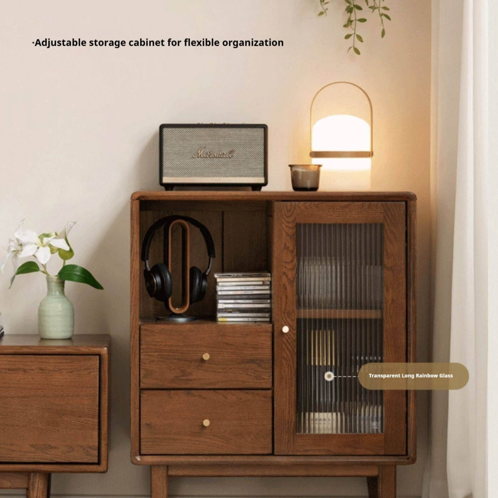 Oak Solid Wood Nordic Side Cabinet