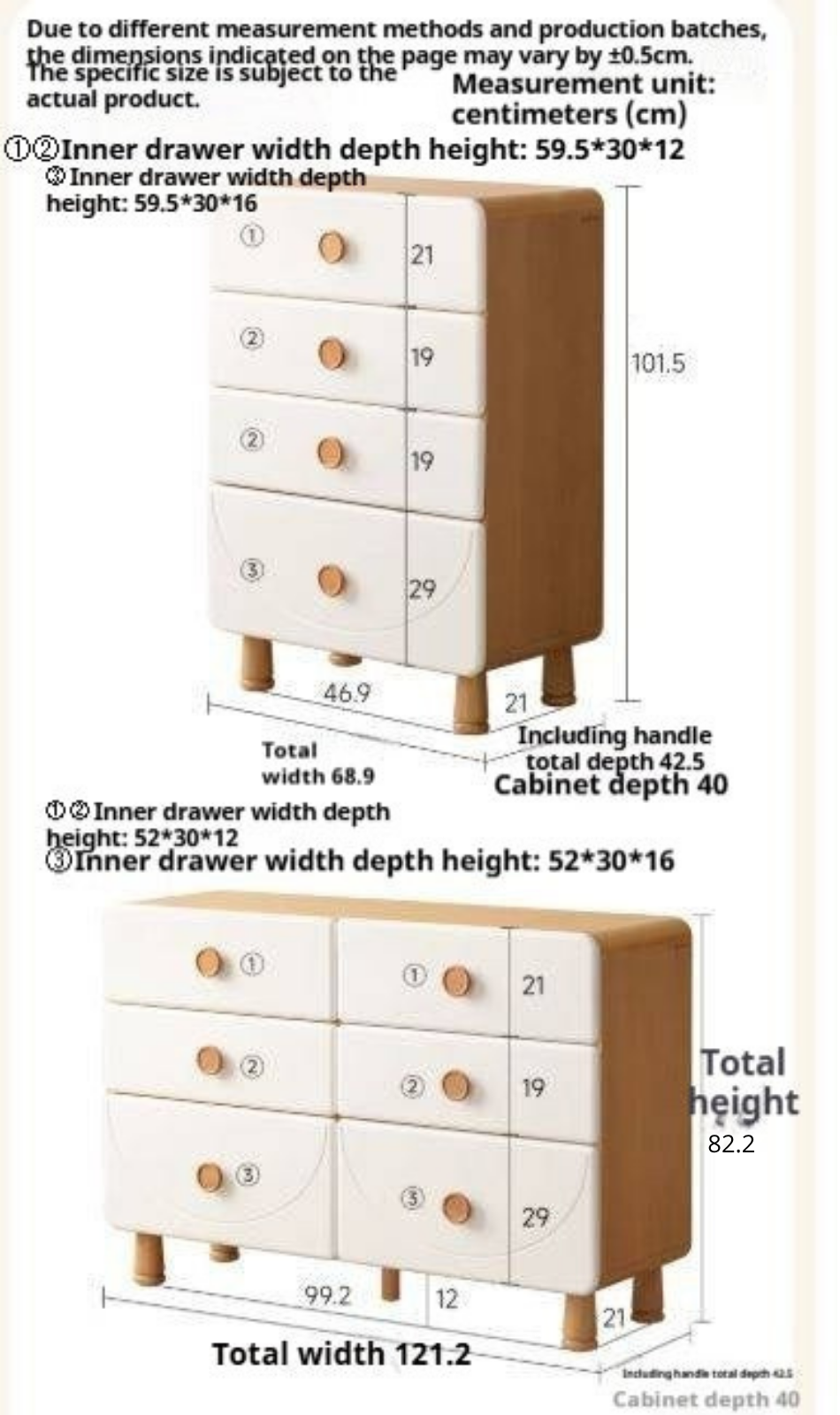 Beech Solid Wood, Solid RubberWood Kids Dresser