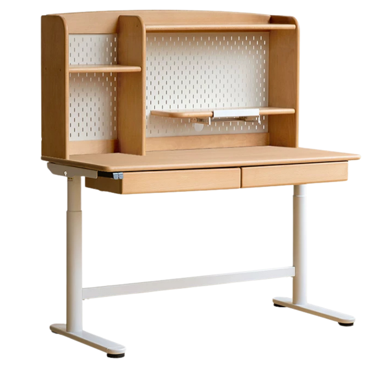 Beech Solid Wood Kids Electric Lifting Study Table