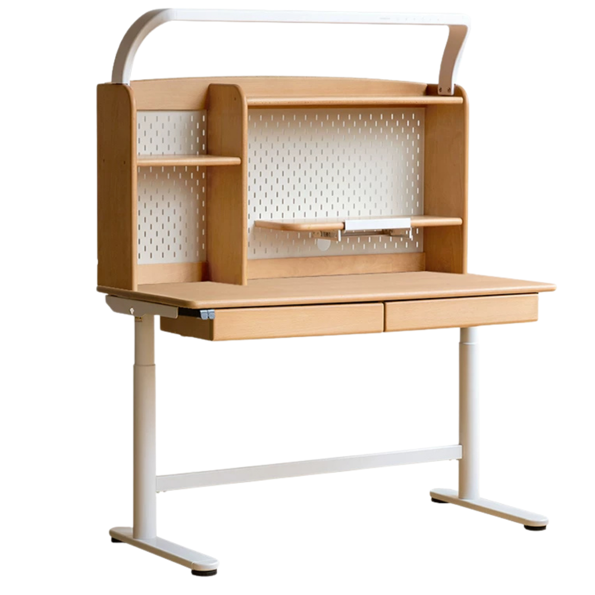 Beech Solid Wood Kids Electric Lifting Study Table