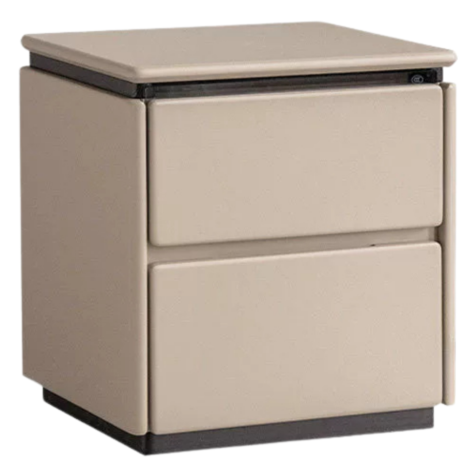 Solid RubberWood Gray Nightstand with Metal Legs