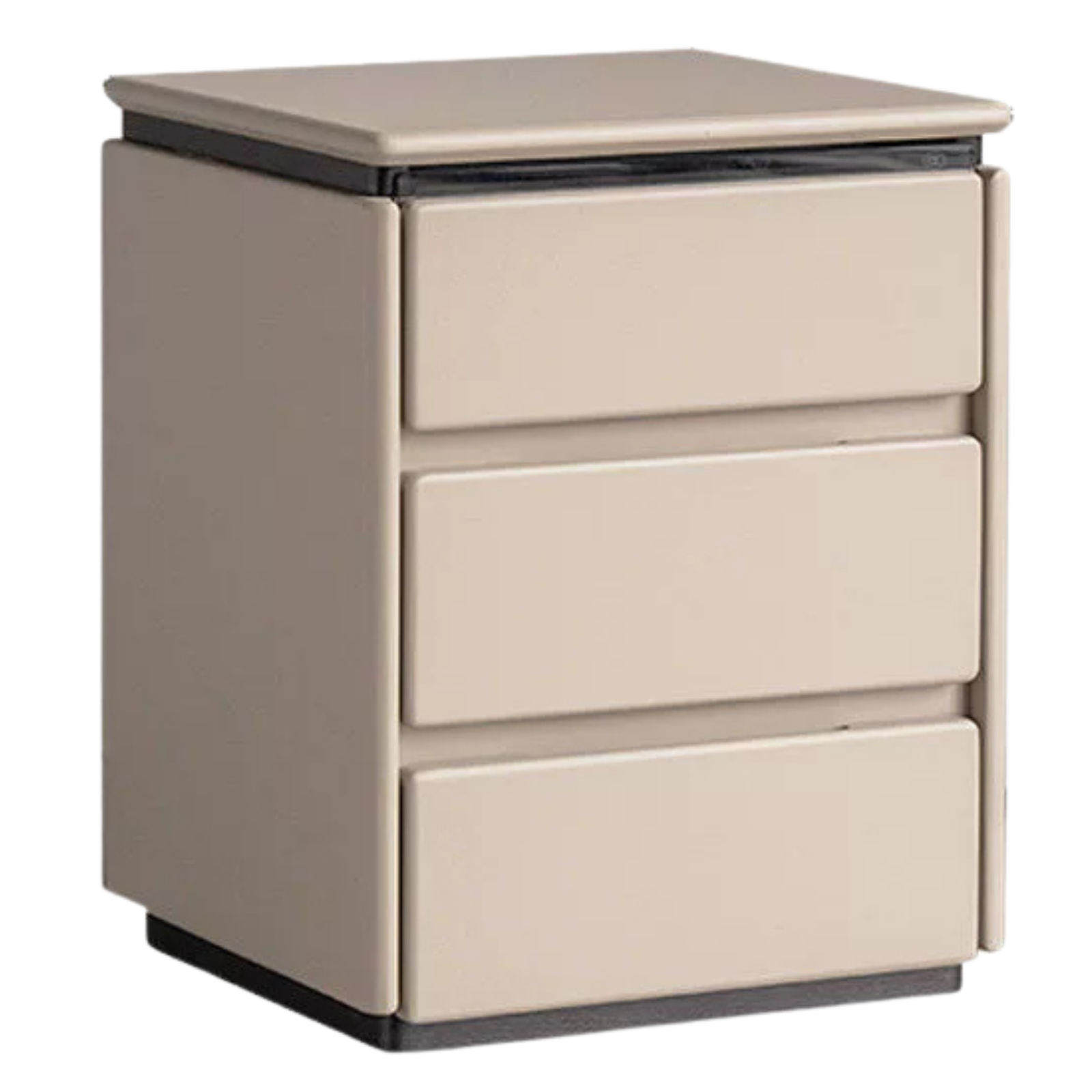 Solid RubberWood Gray Nightstand with Metal Legs