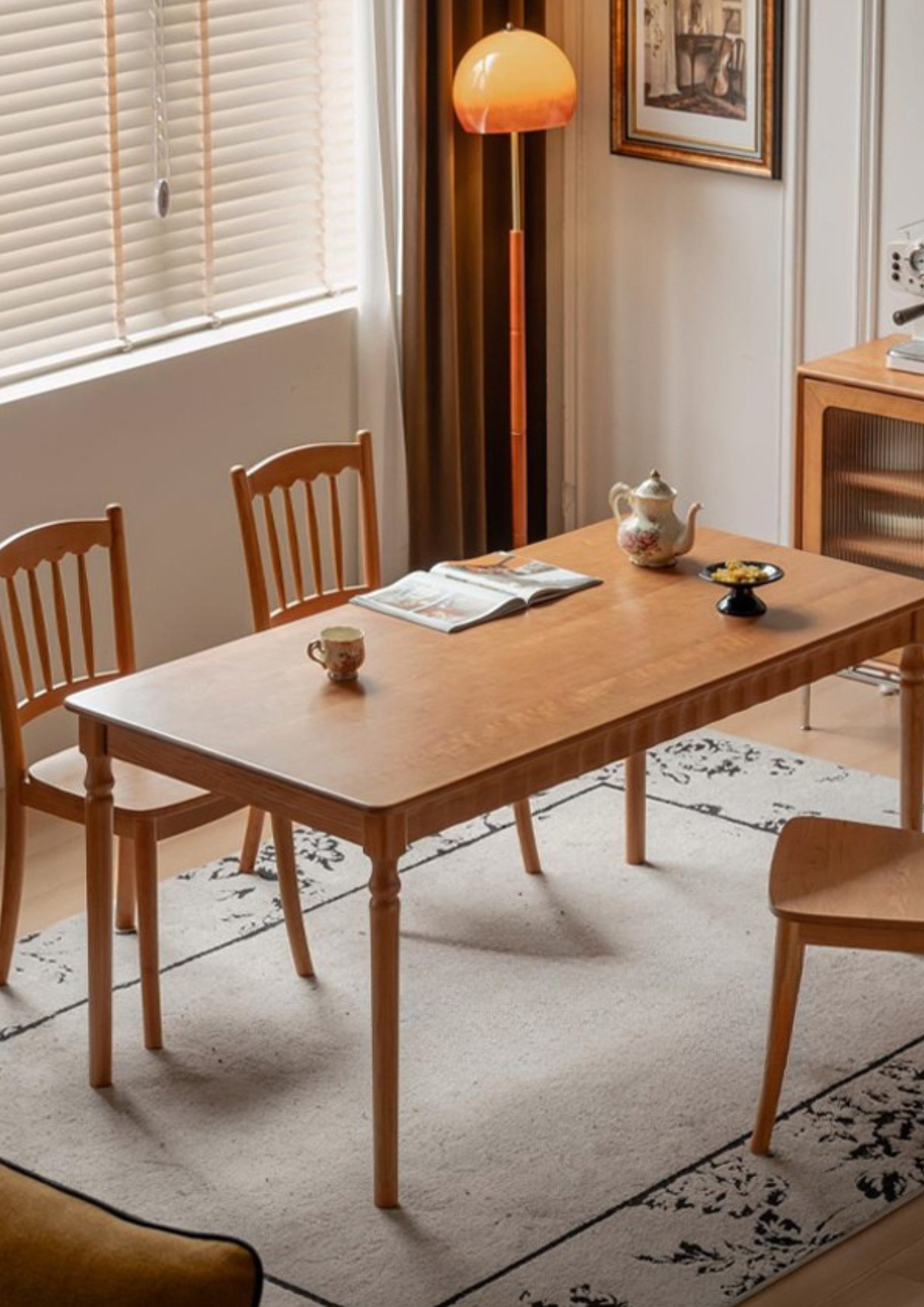 Cherry Solid Wood American Retro Dining Table
