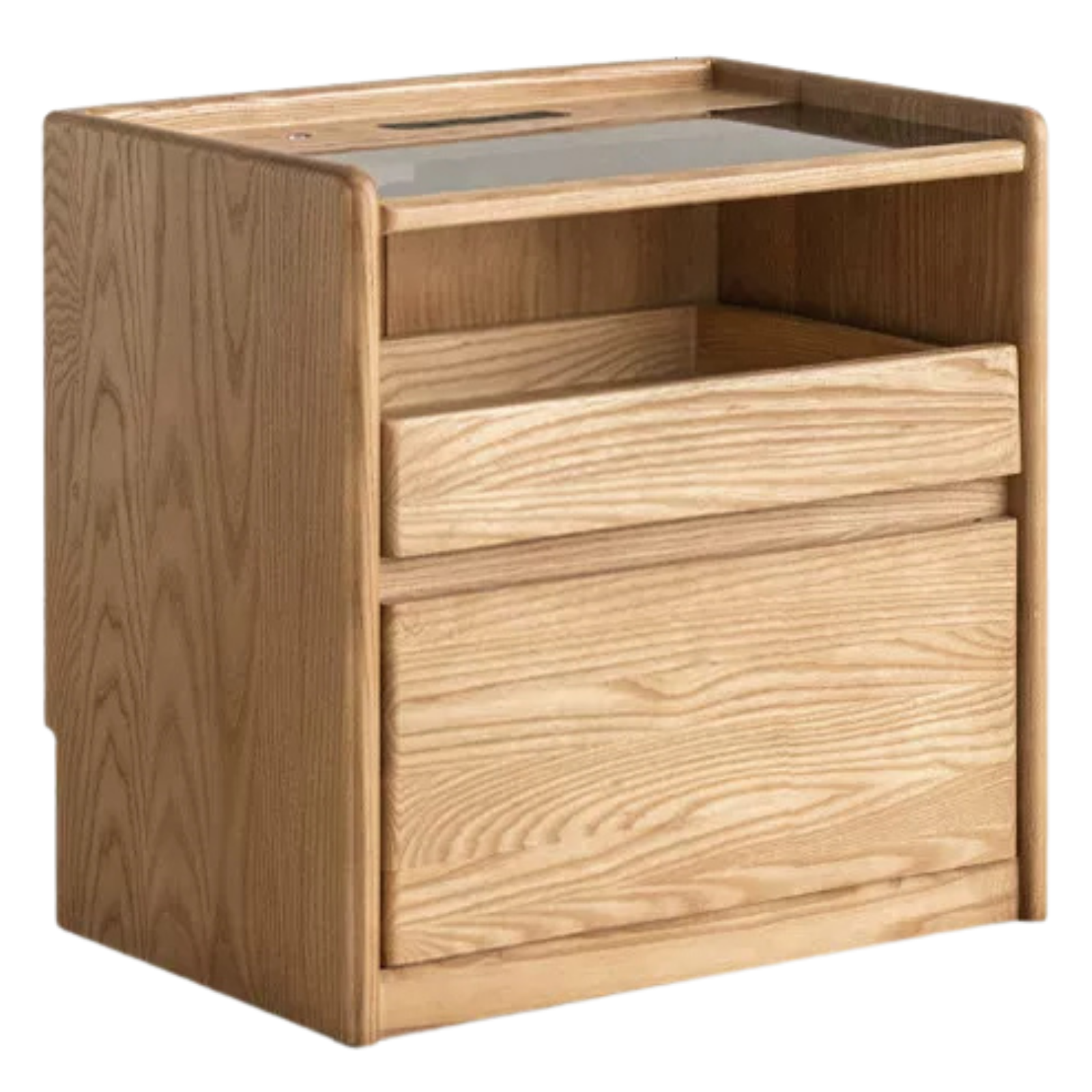 Ash Solid Wood Modern Nightstand