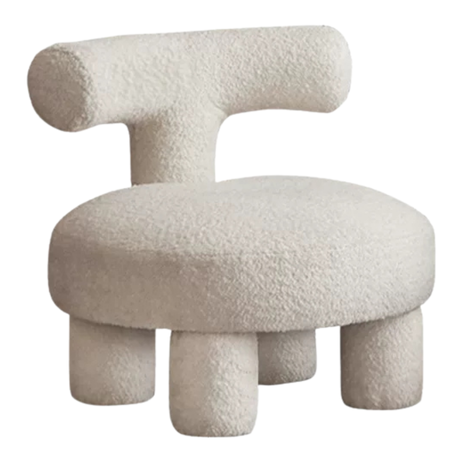 Sculptural Teddy Fabric Lounge Chair for Kids Room
