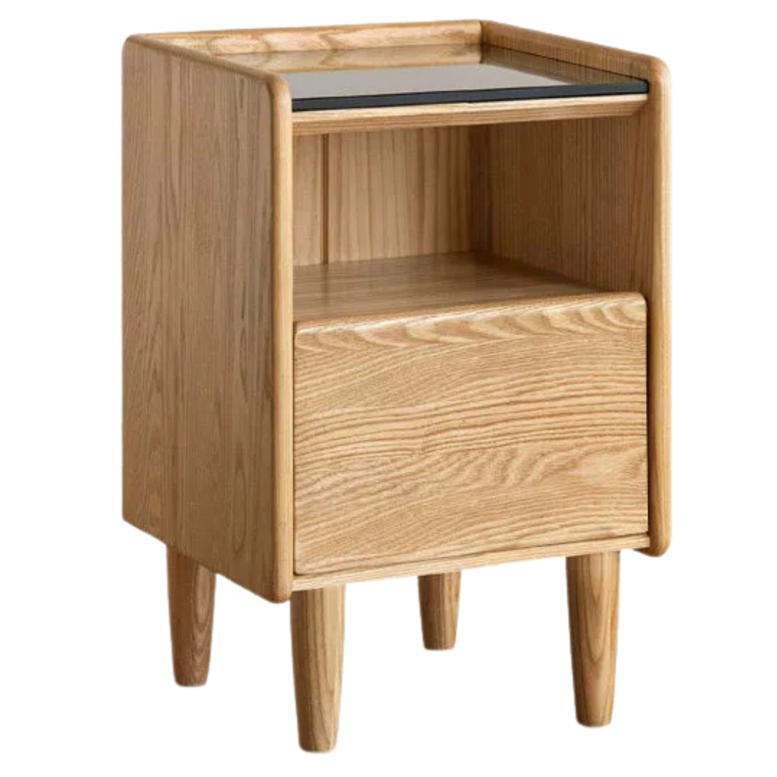 Black Walnut, White Ash, Cherry, Poplar, Tulipwood, Solid Rubberwood Modern Nightstand