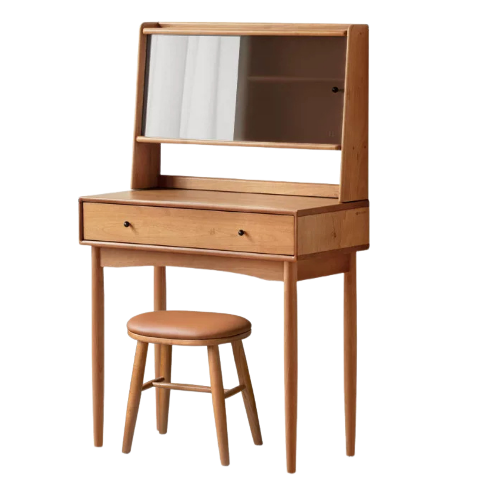 Cherry, Birch Solid Wood Multi-Functional Storage Vanity Table