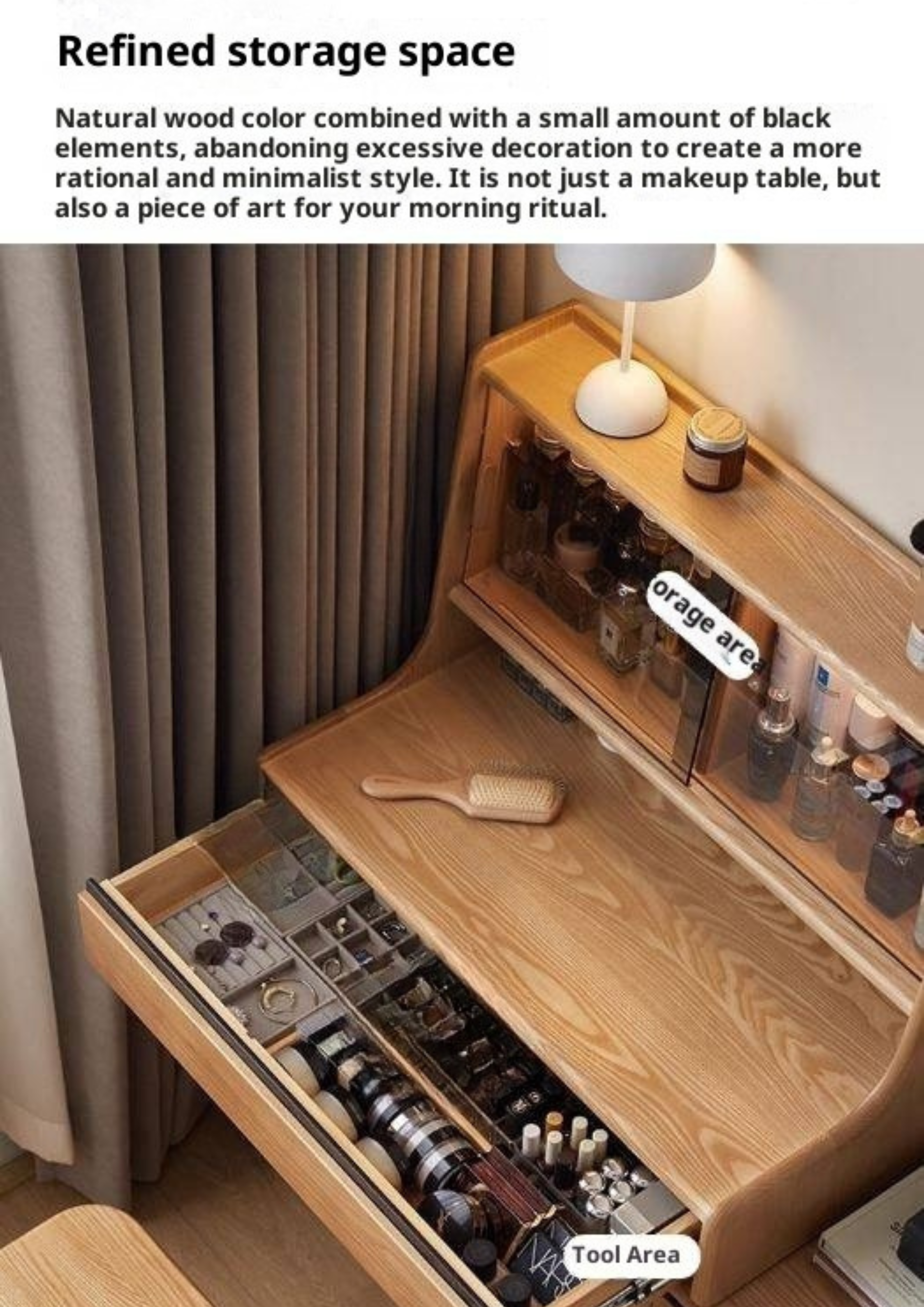 Ash Solid Wood Modern Dressing Table