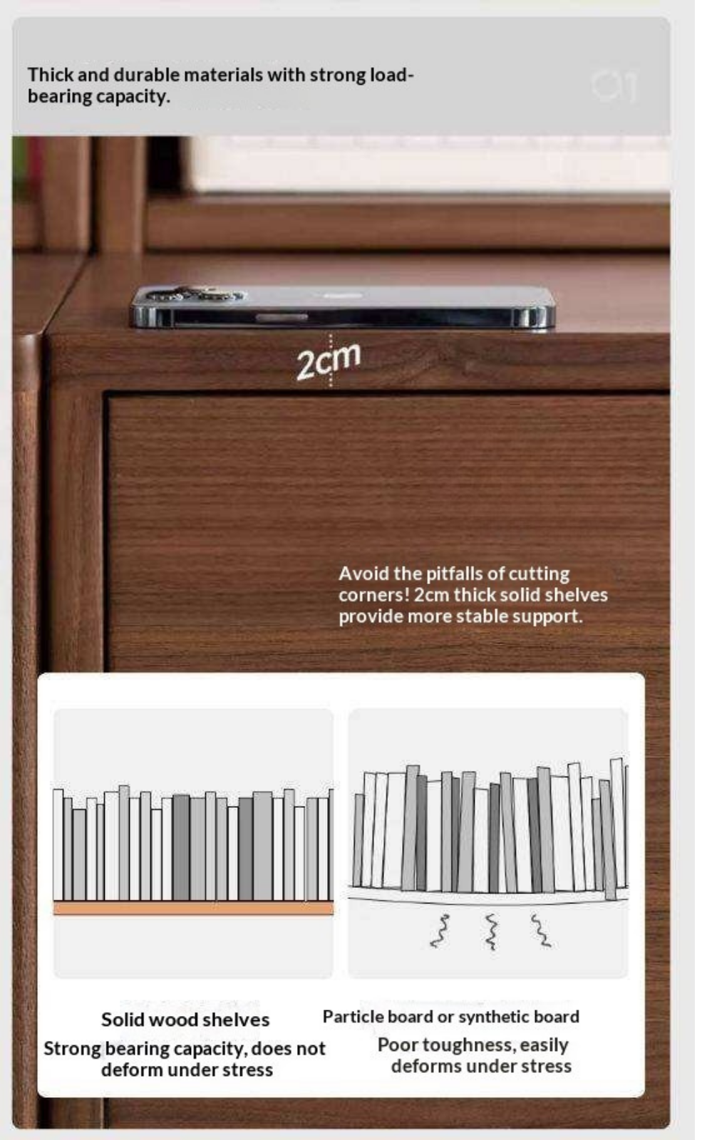 Black Walnut, Sandalwood Solid Wood Light Luxury Combined Bookshelf With Seat