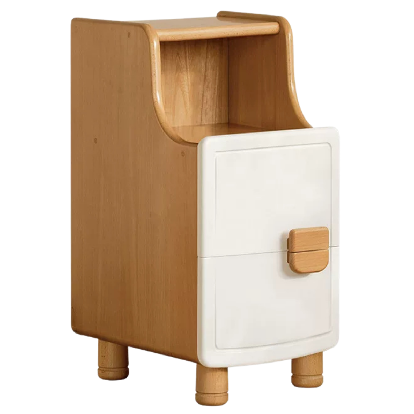Beech Solid Wood Modern Kids Nightstand.