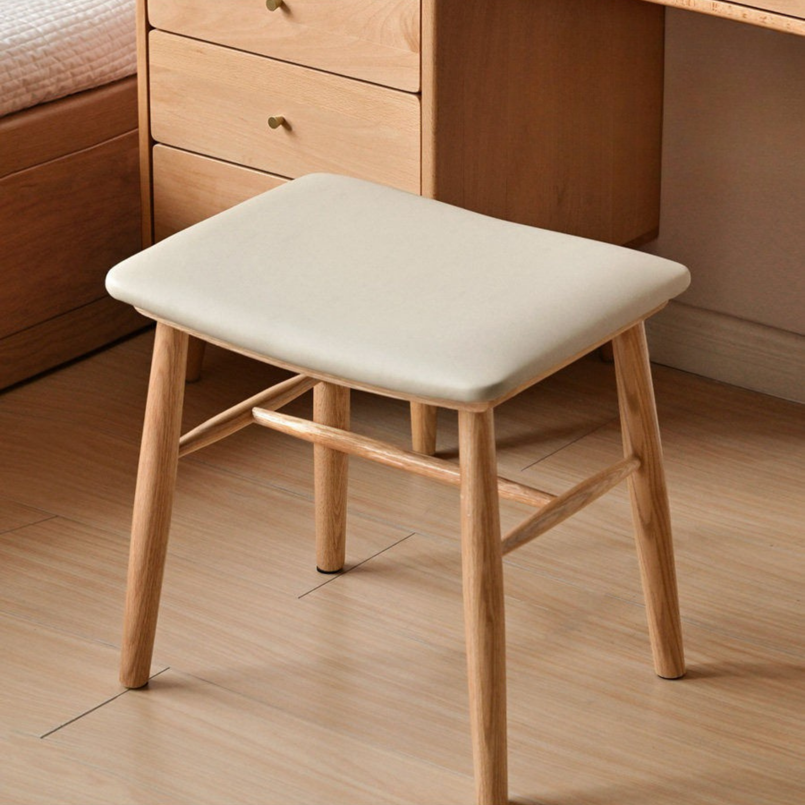Oak Solid Wood Modern Dressing Stool