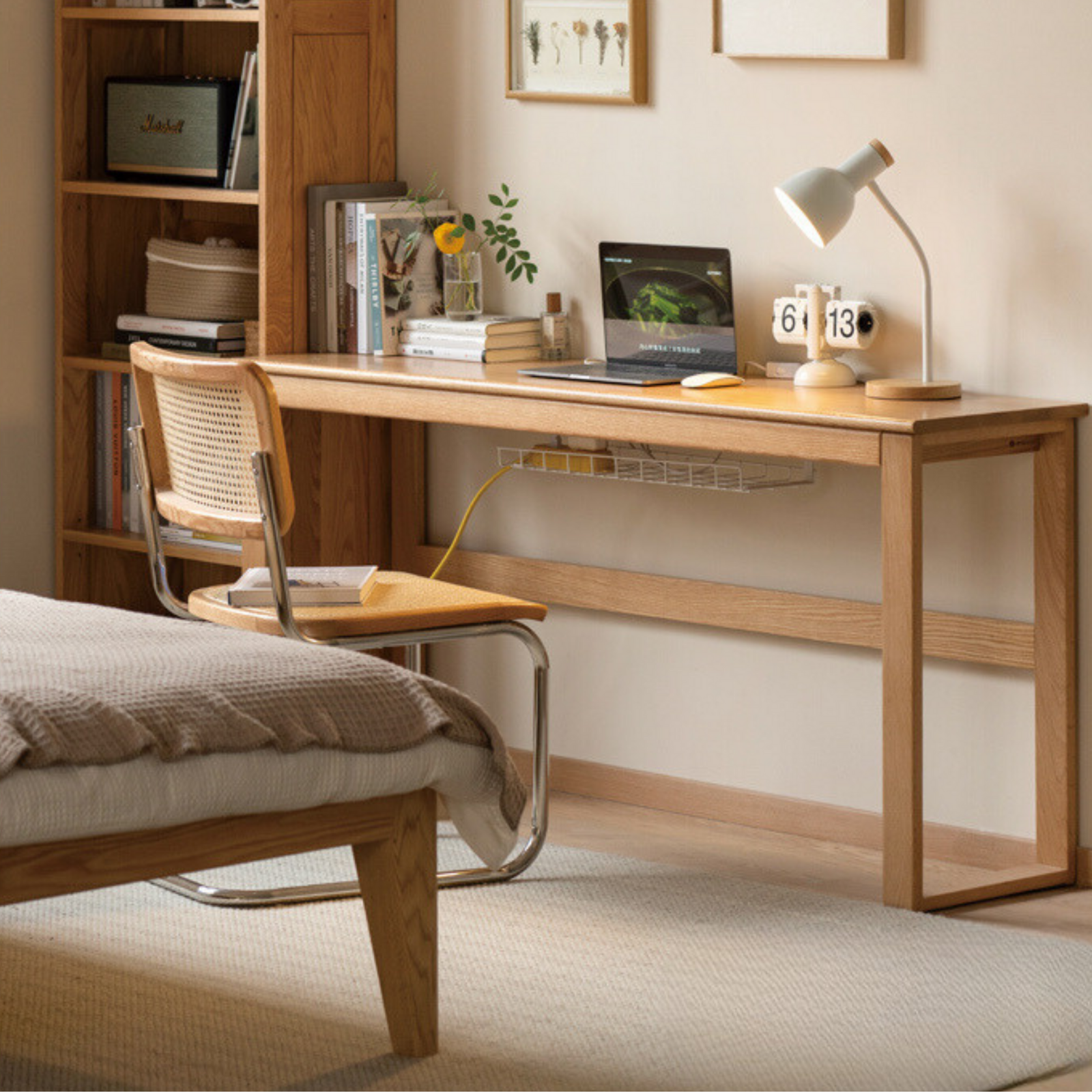 Oak, Poplar, Beech Solid Wood Long Office Desk