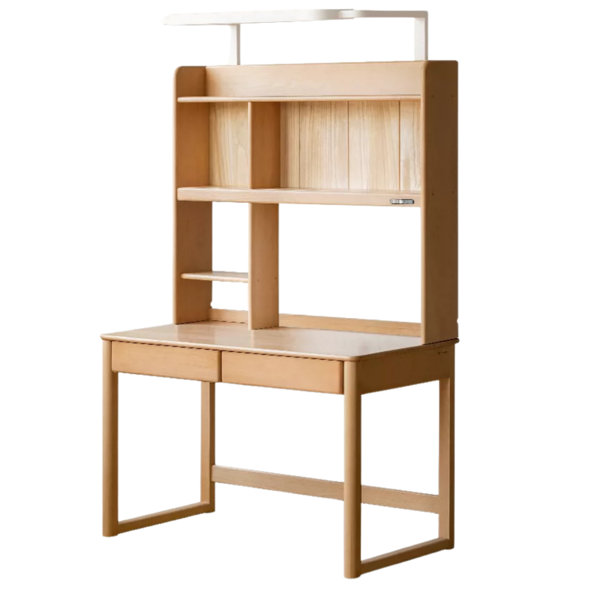 Beech Solid Wood Bookshelf Integrated Kids Learning Desk
