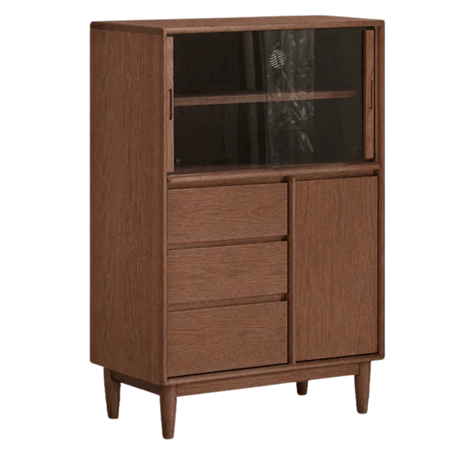 Ash, White Ash Solid Wood Modern Minimalist Side Cabinet with Light