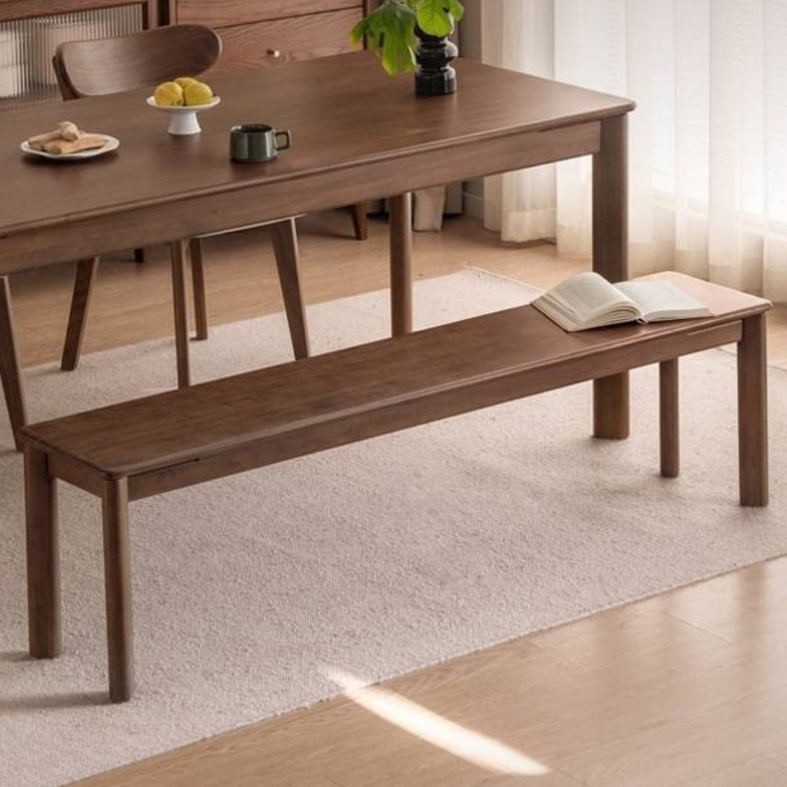 Black Walnut, Oak, Ash Solid Wood Long Bench