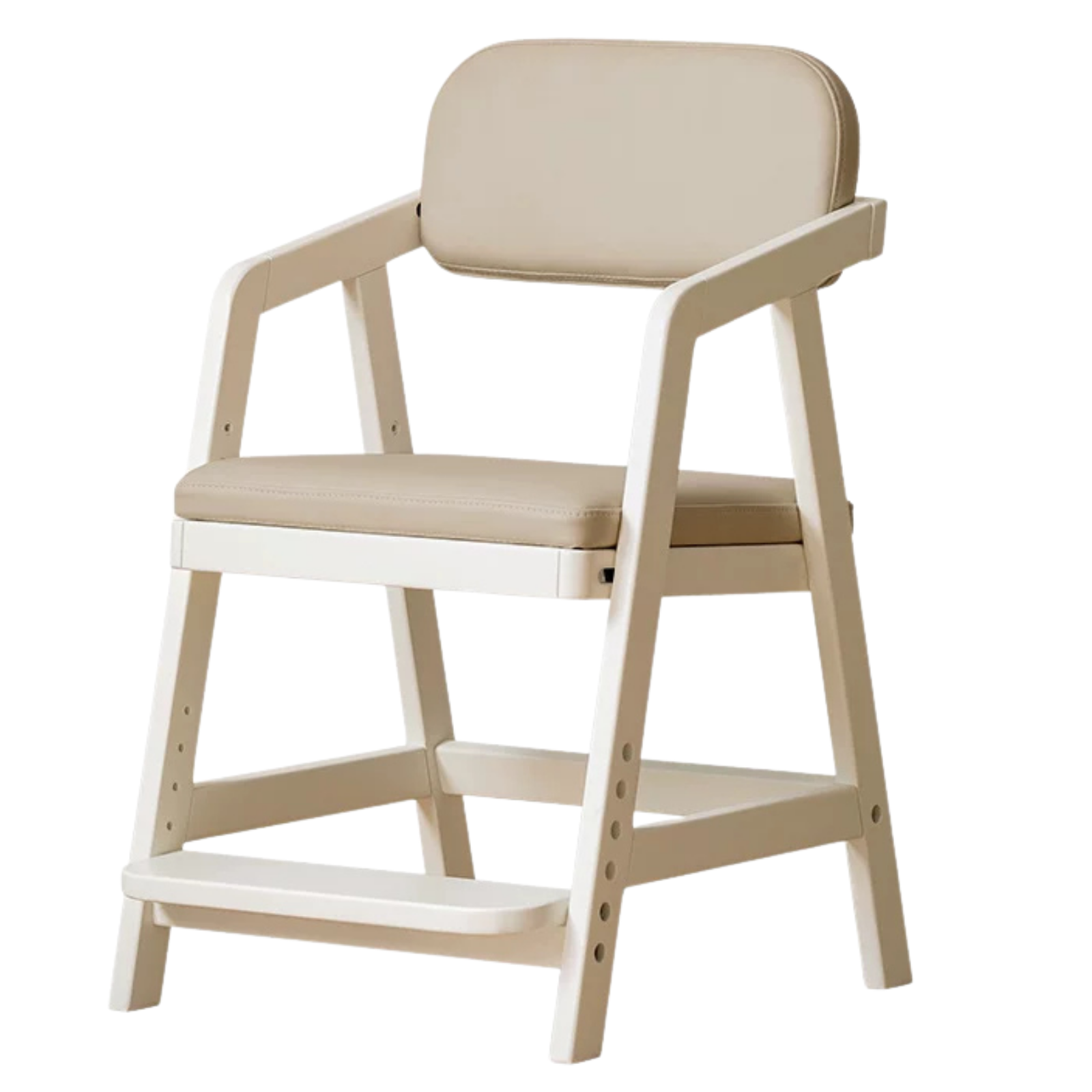Solid RubberWood Kids Adjustable Height Desk Chair with Footrest