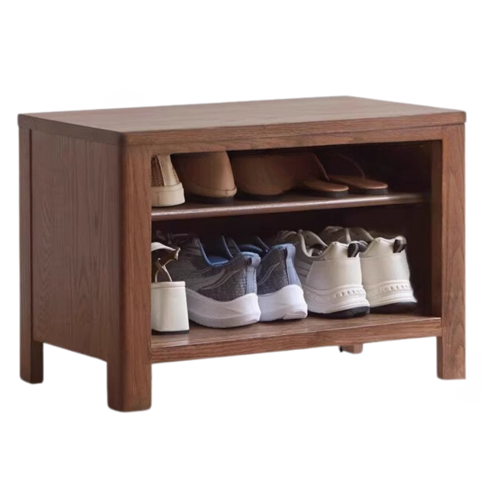 Oak Solid Wood Shoe Stool For Home Entrance