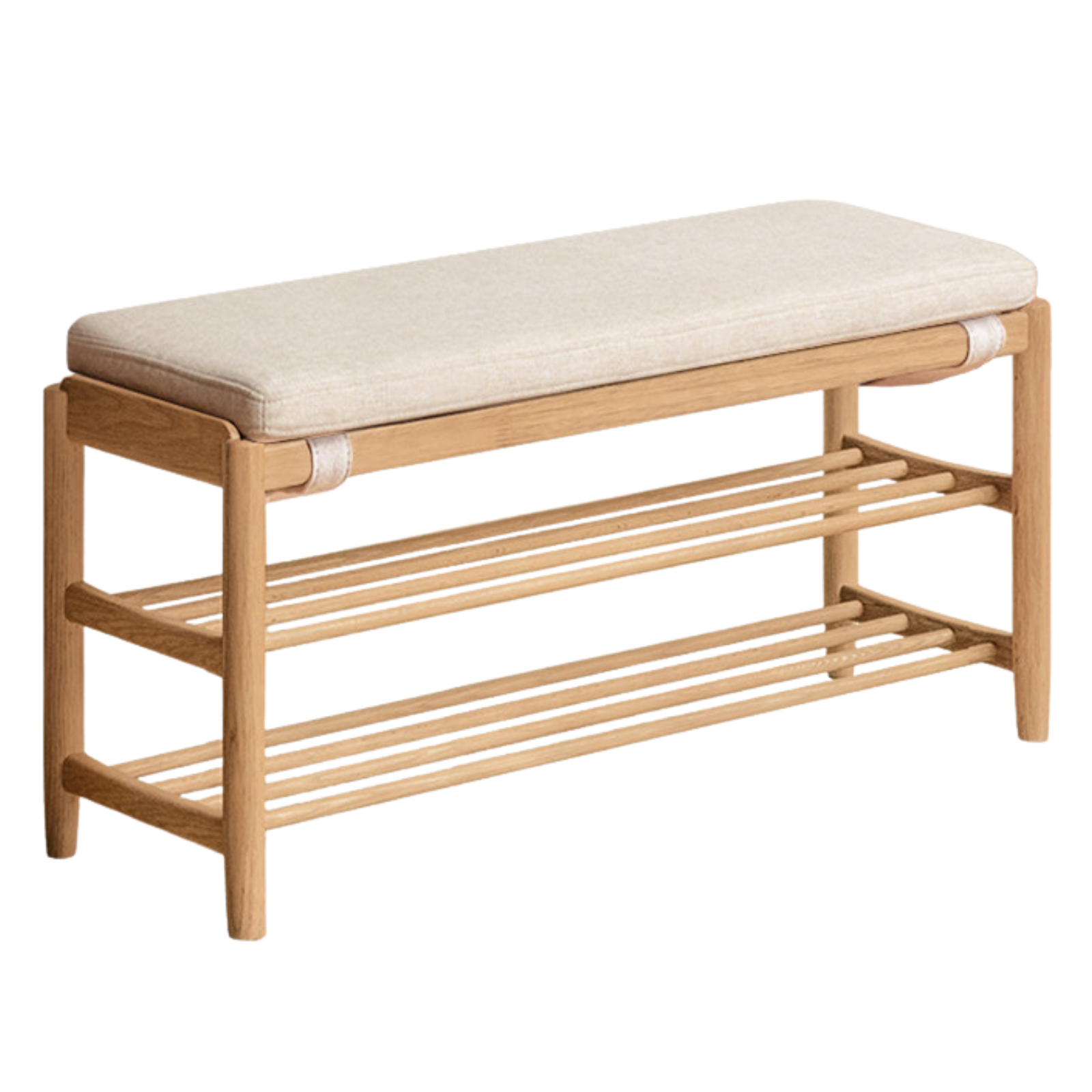 Oak Solid Wood, Solid Rubberwood Modern Shoe Changing Stool