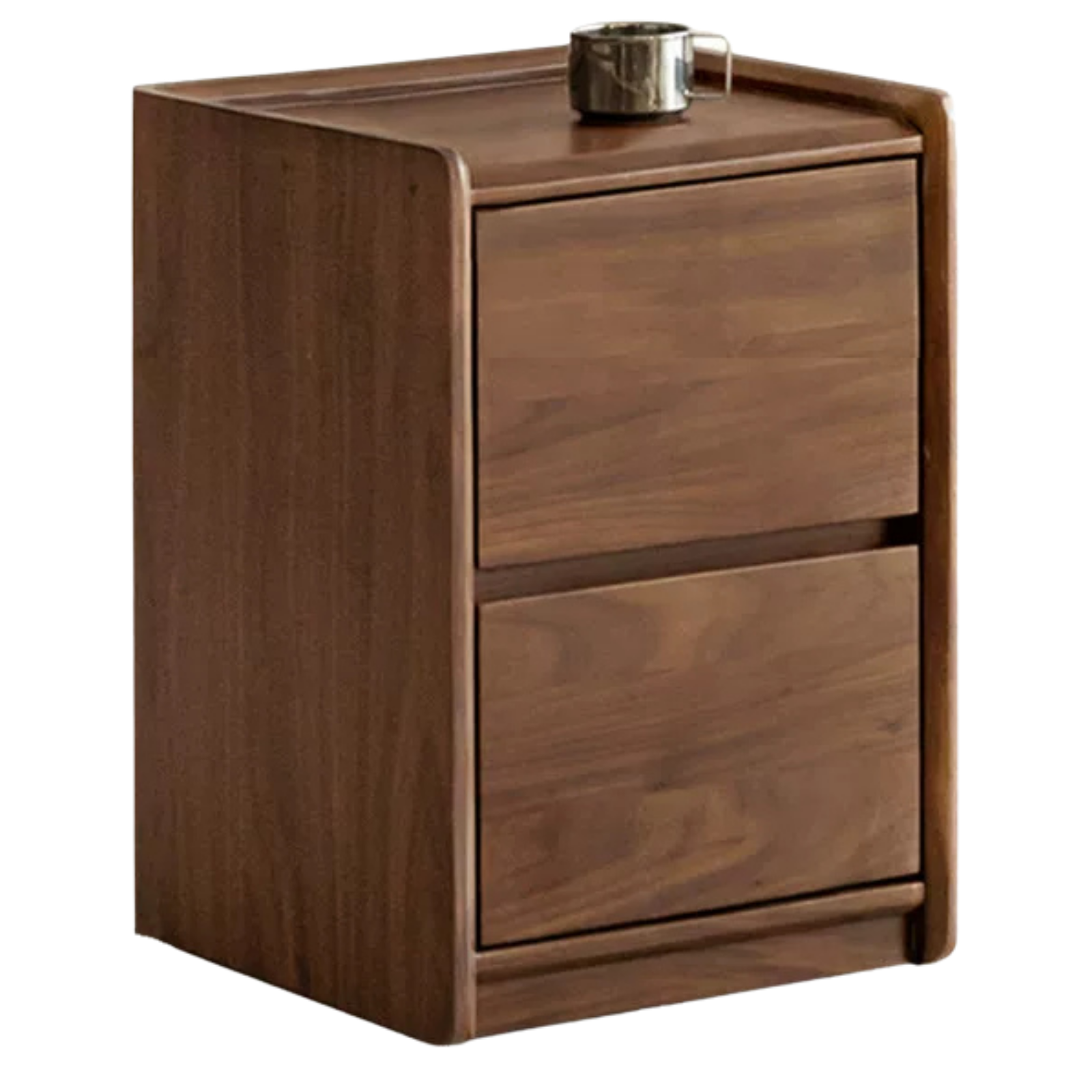 Black Walnut Solid Wood Nightstand.