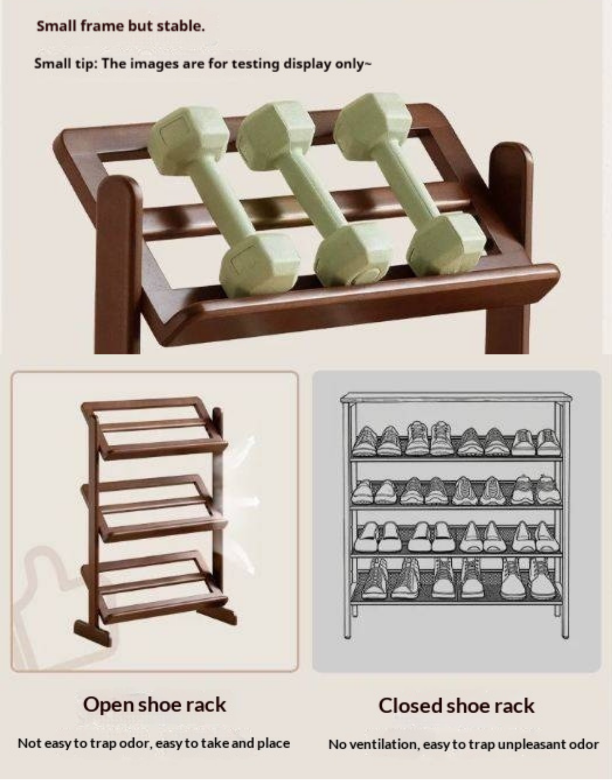 Beech Solid Wood Slim Shoe Rack with Tiered Shelves