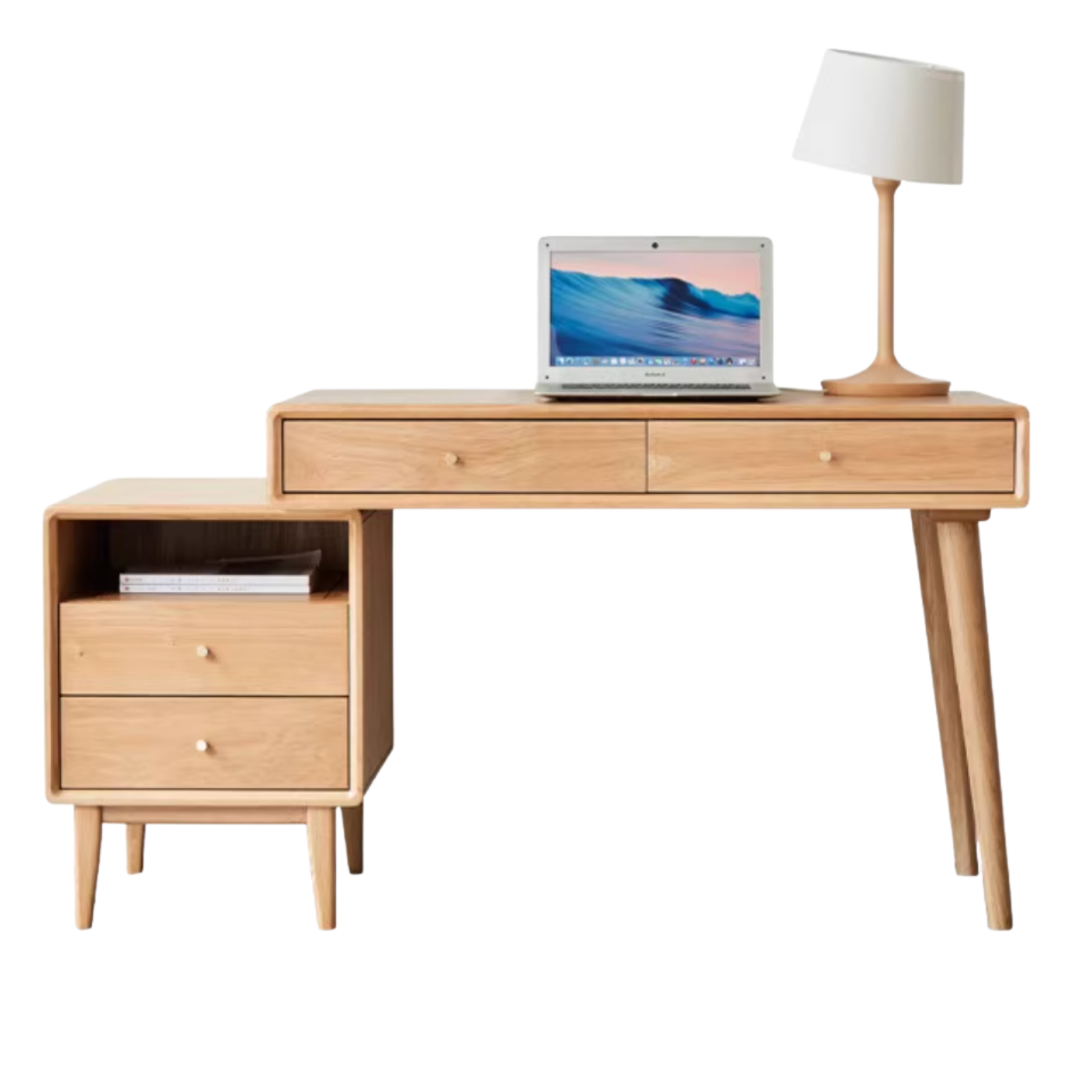 Oak Solid Wood Office Desk Combination