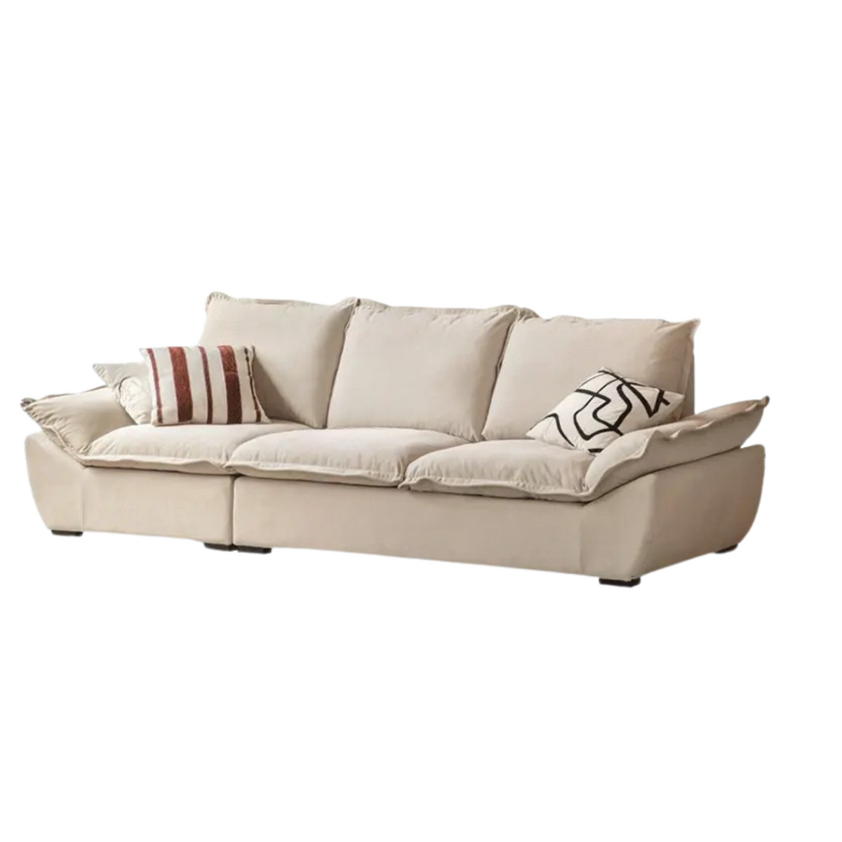 Cream Style Fabric Sofa with Pet-Friendly Scratch-Resistant Fabric, Fully Removable and Washable Design