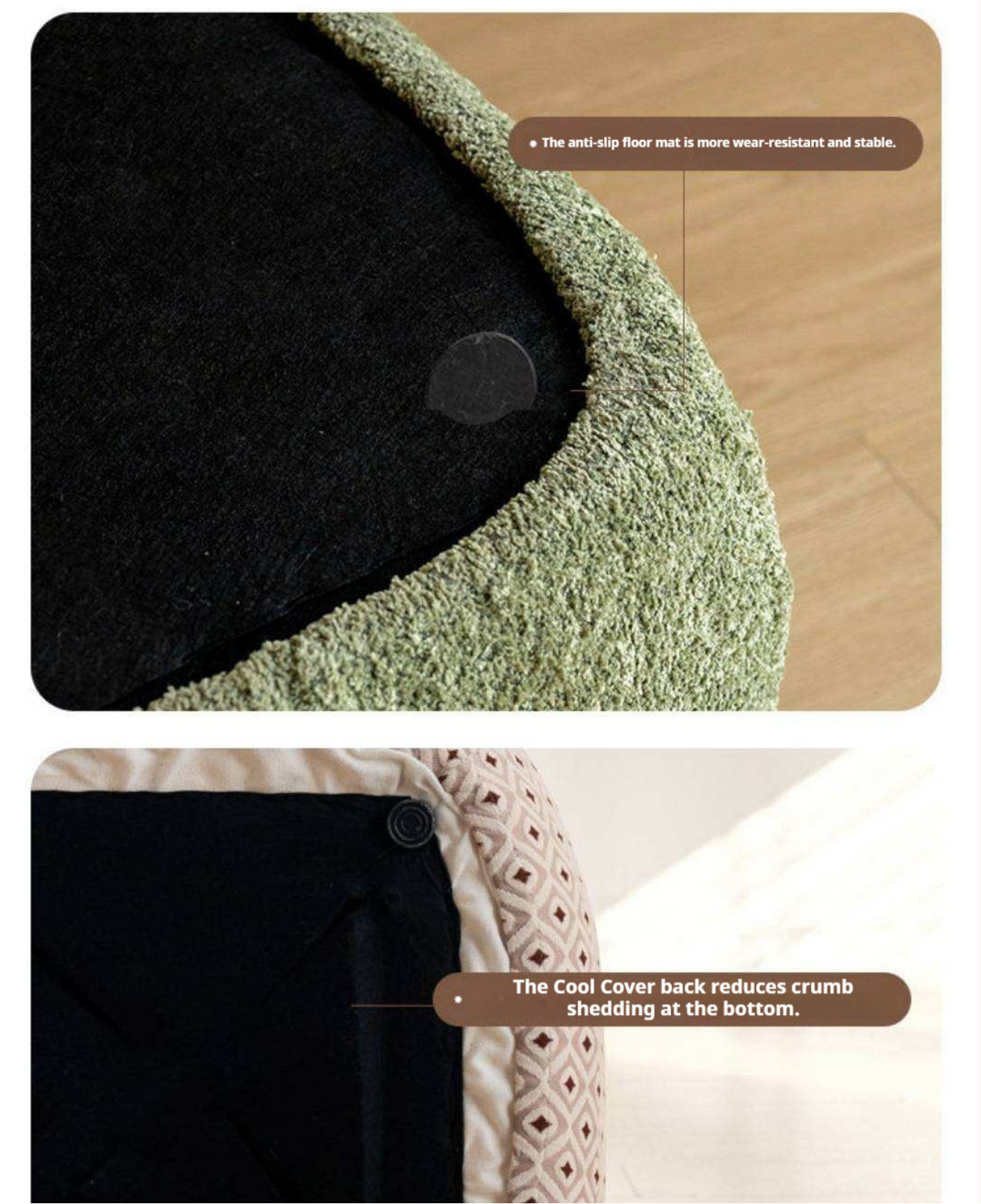 Modern fabric pouf, sofa stool and footrest