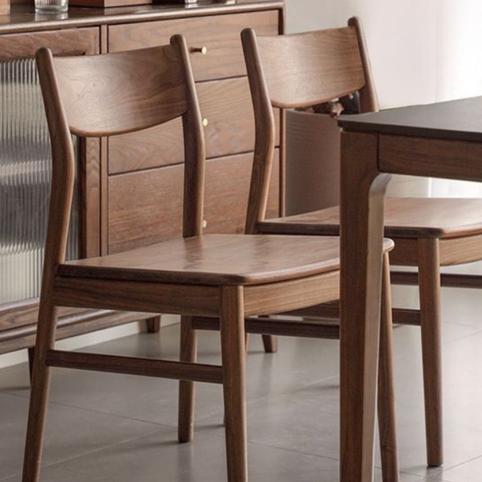 Black, Walnut, Ash, Oak, Beech, Sandalwood Solid Wood Dining Chair