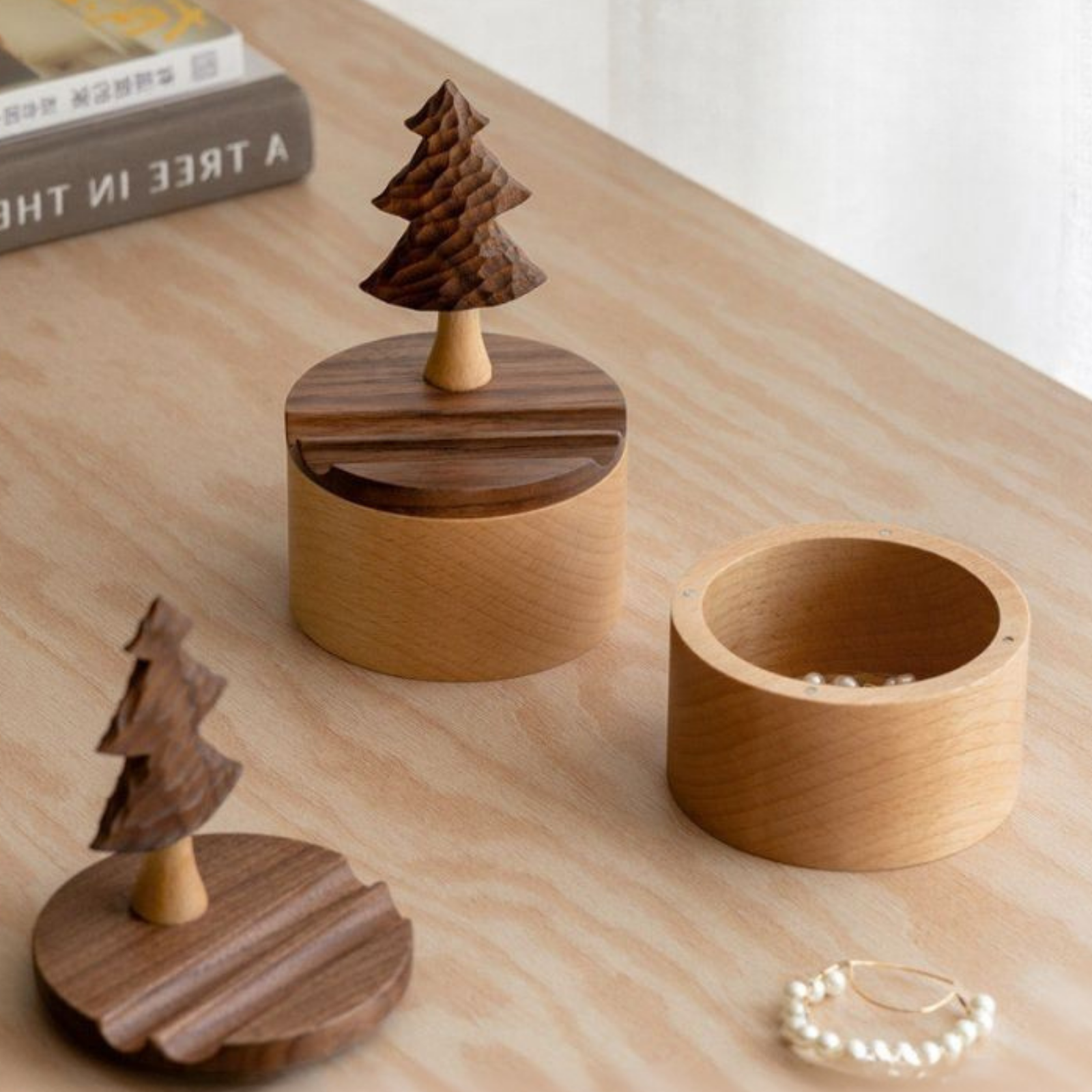 Black Walnut, Beech Solid Wood Phone Stand