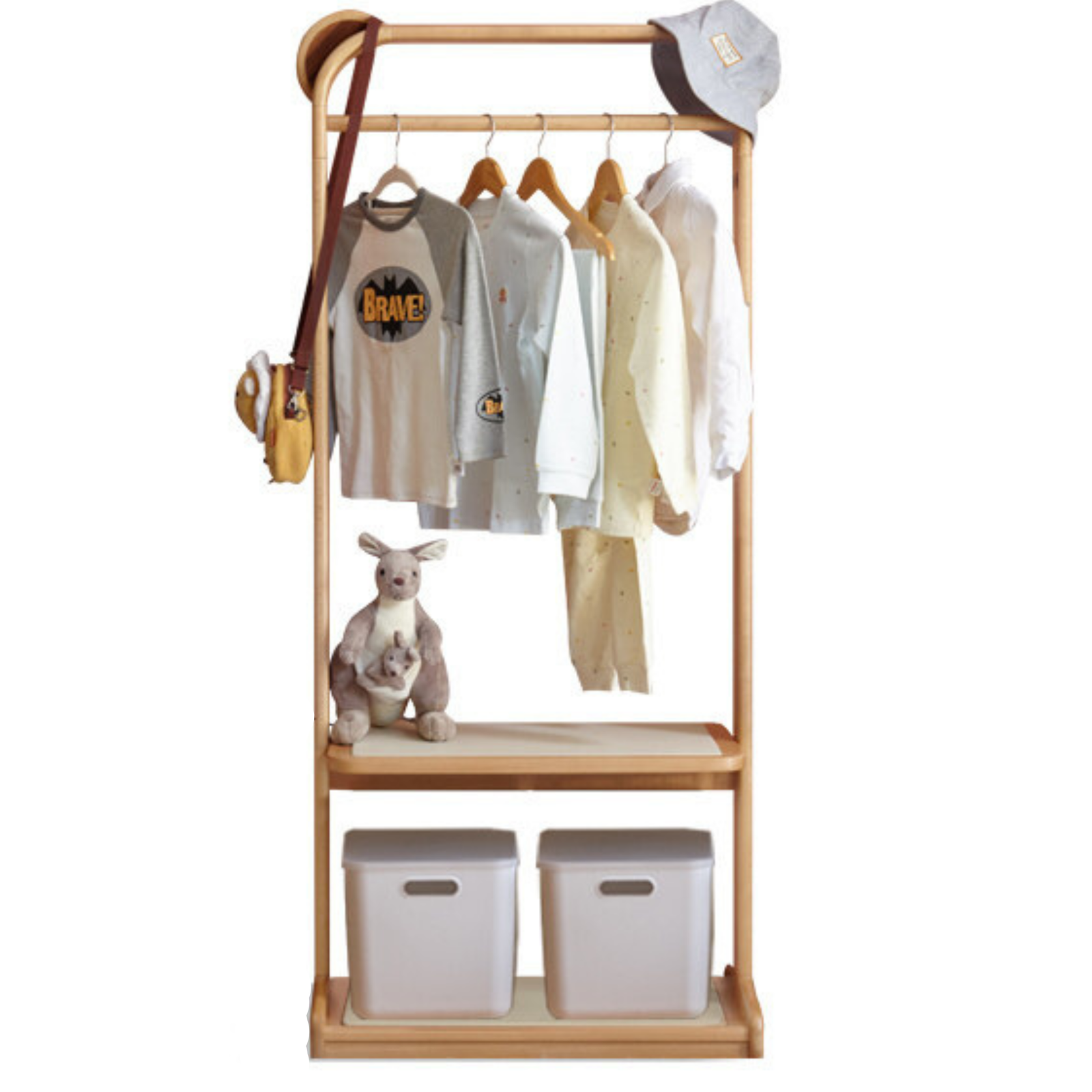 Beech Solid Wood Kids Floor Hanger