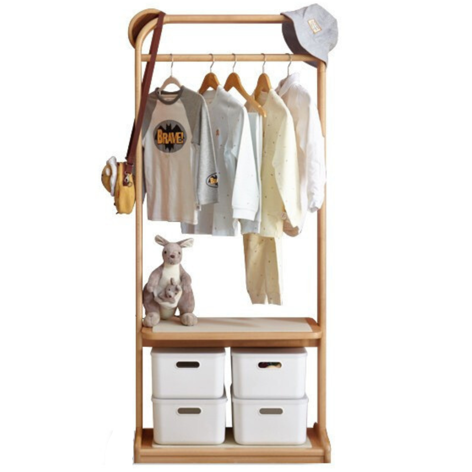 Beech Solid Wood Kids Floor Hanger