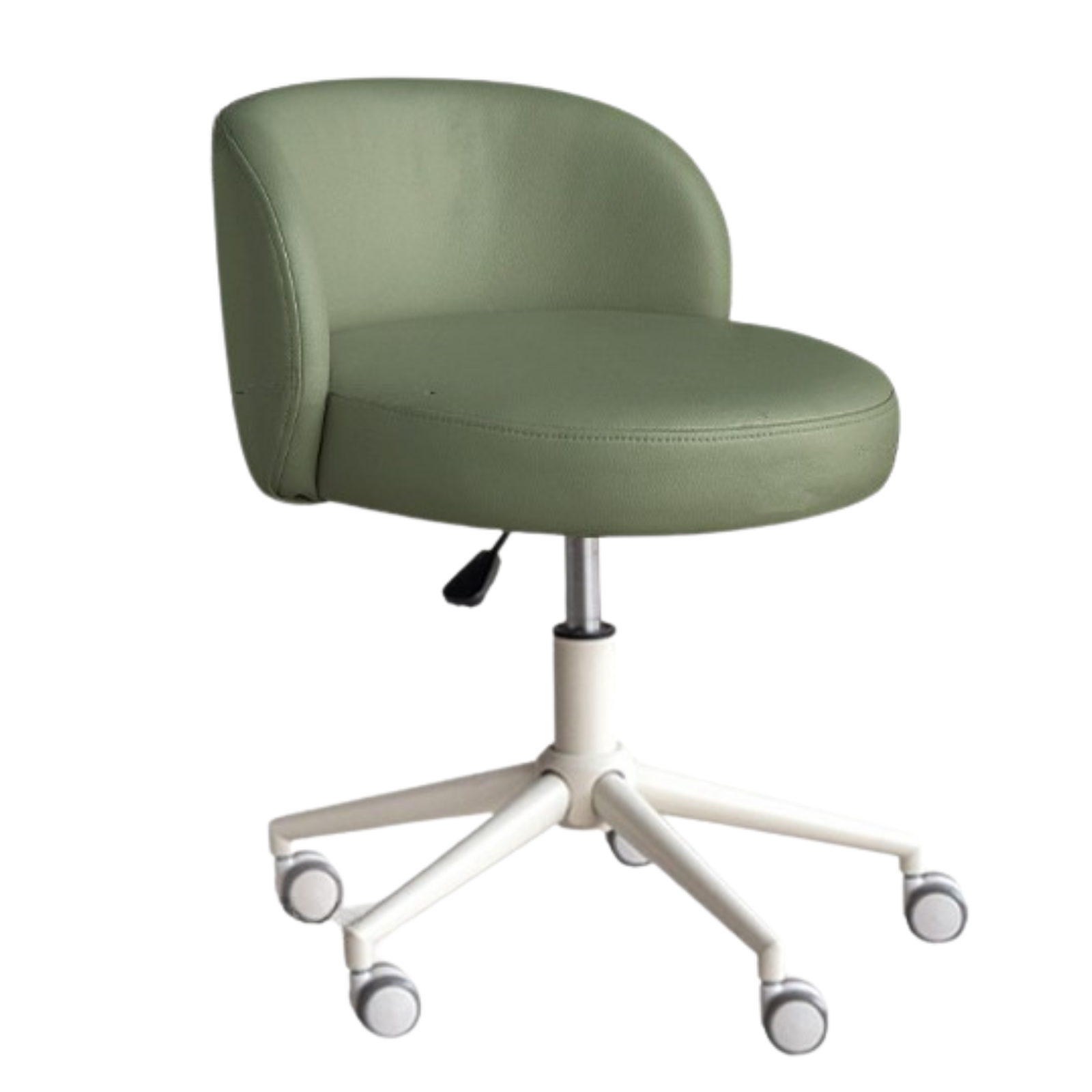 Eco-Leather, Imitation Sheepskin Adjustable Height Vanity Stool, Modern Minimalist Makeup Chair for Bedroom