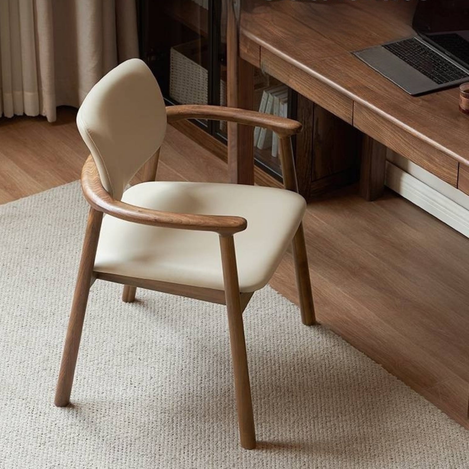 Black Walnut Solid Wood Dining Chair with Backrest