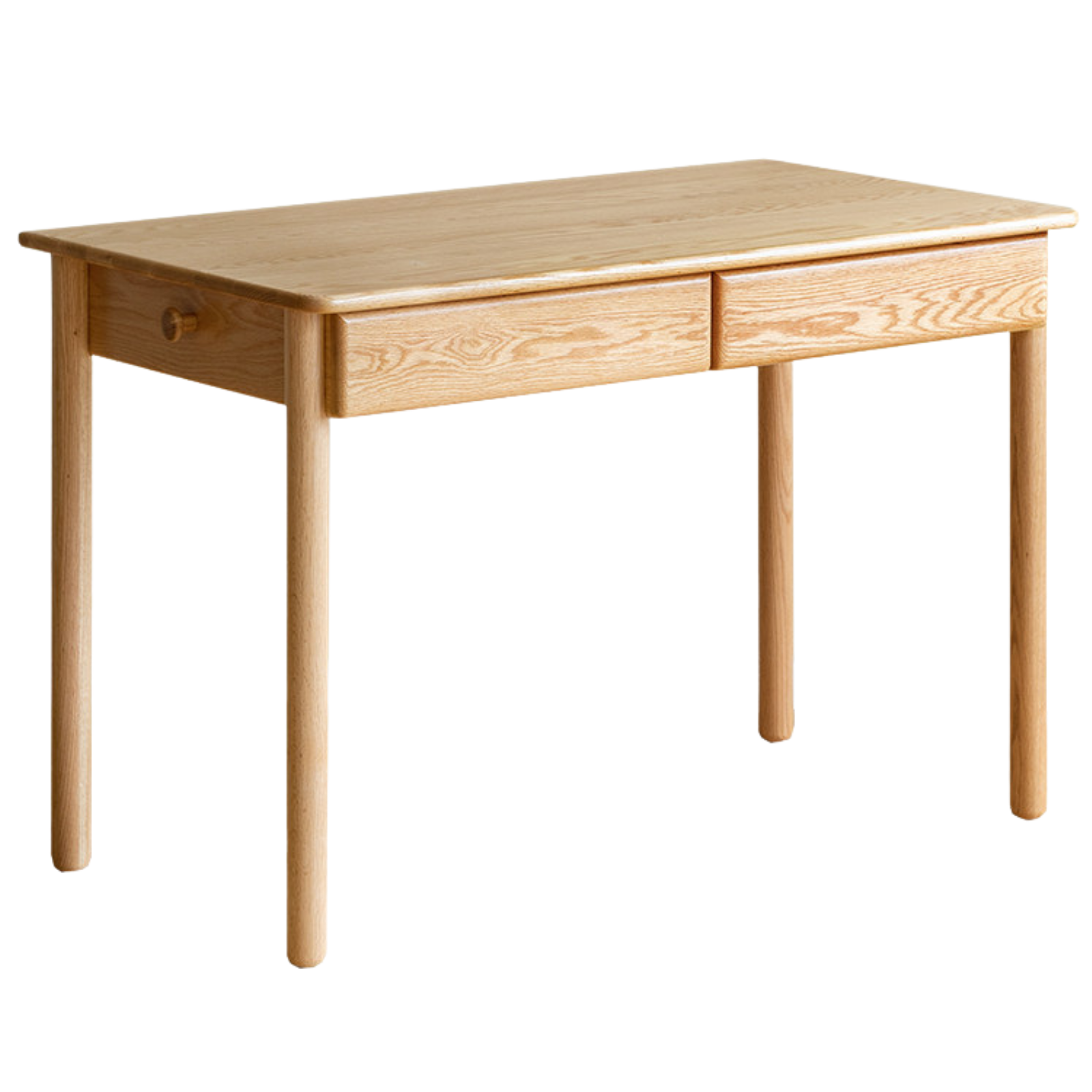 Beech, Oak  Solid Wood Writing Desk with Bookshelf Hutch and Organizer Panel