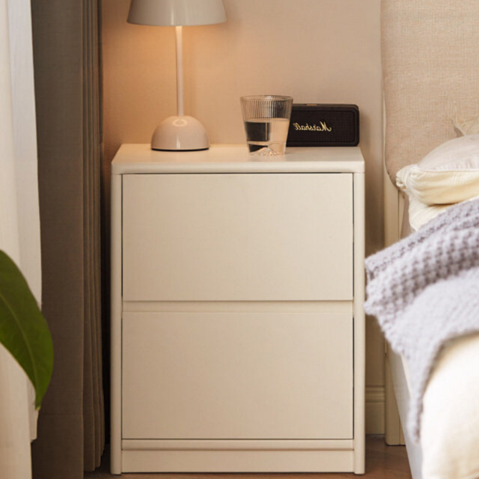 Solid Rubberwood Nightstand.