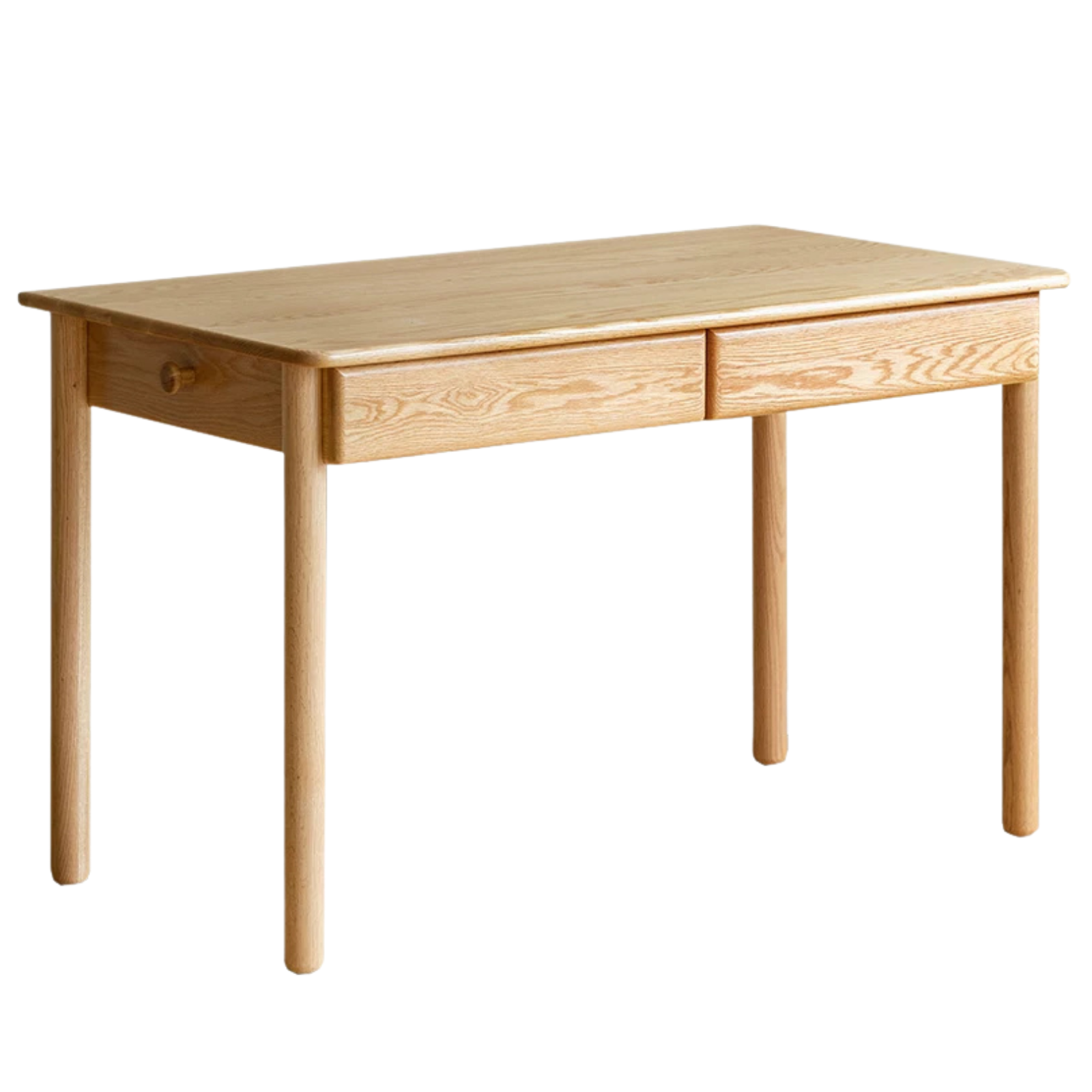 Beech, Oak  Solid Wood Writing Desk with Bookshelf Hutch and Organizer Panel