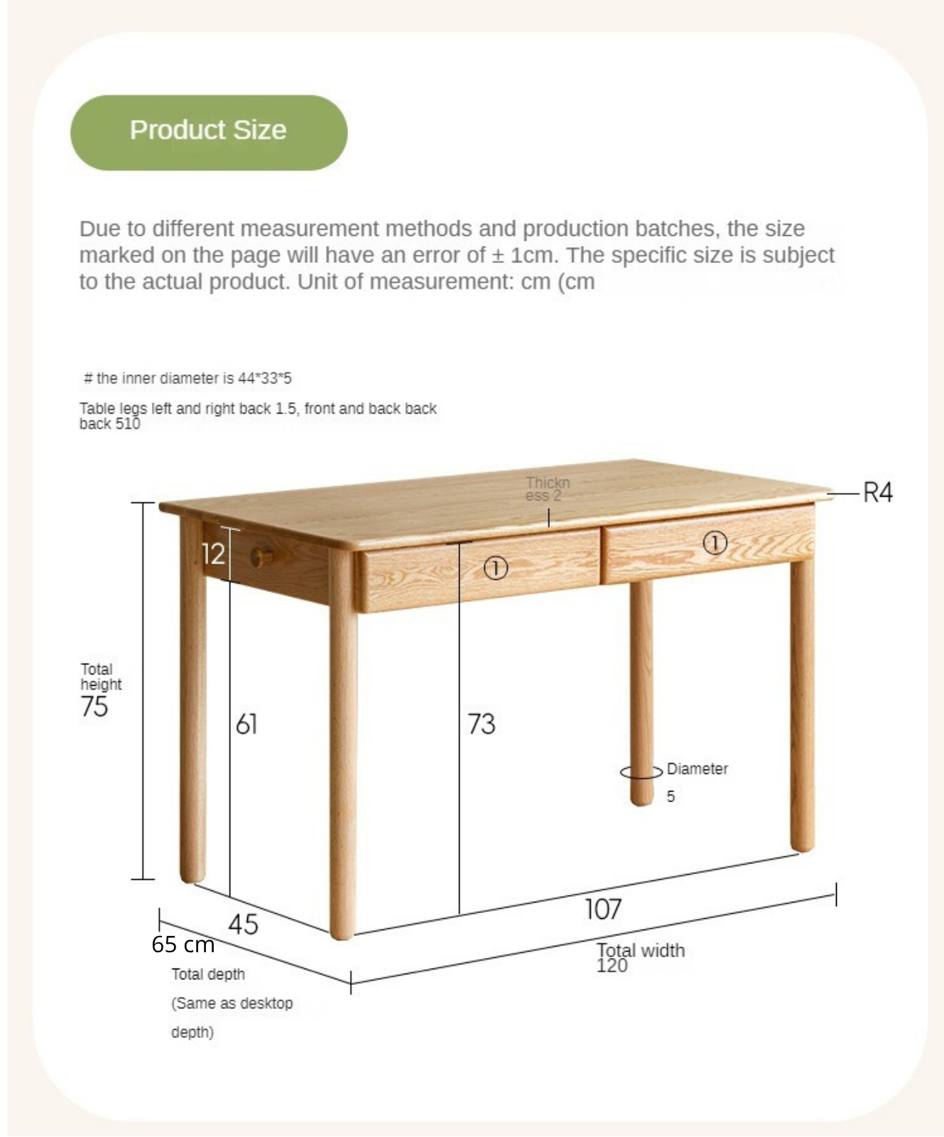 Beech, Oak  Solid Wood Writing Desk with Bookshelf Hutch and Organizer Panel