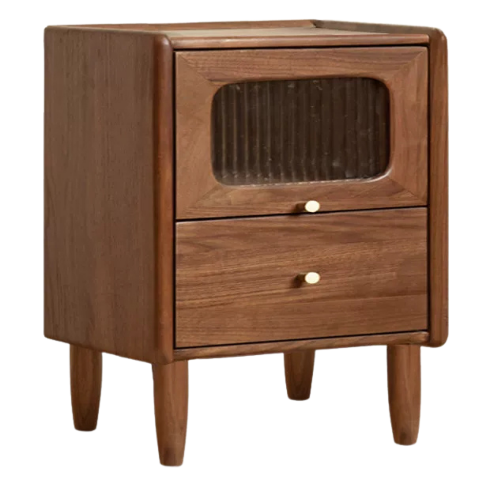 Black Walnut, Solid Longan Hardwood, Catalpa Solid Wood Ultra-Narrow Nightstand.