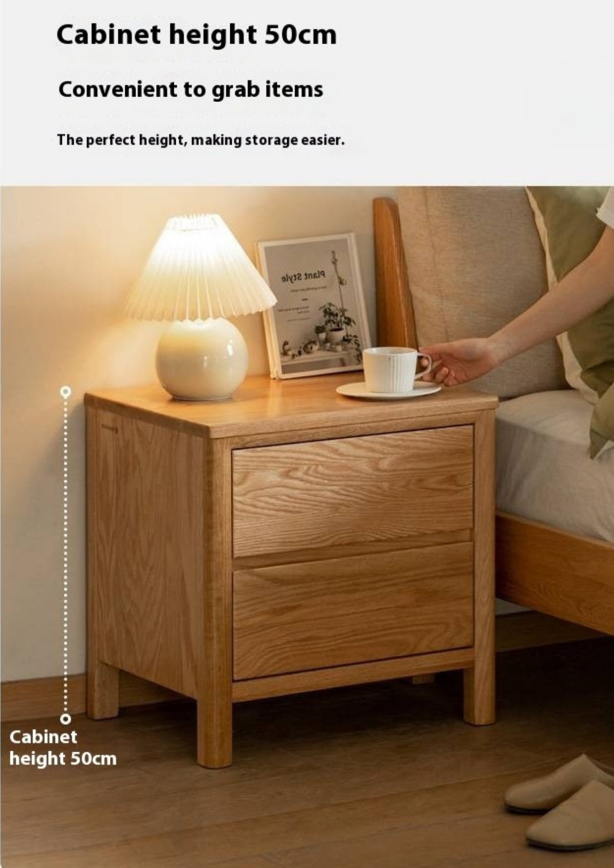 Oak Solid Wood Nordic Nightstand