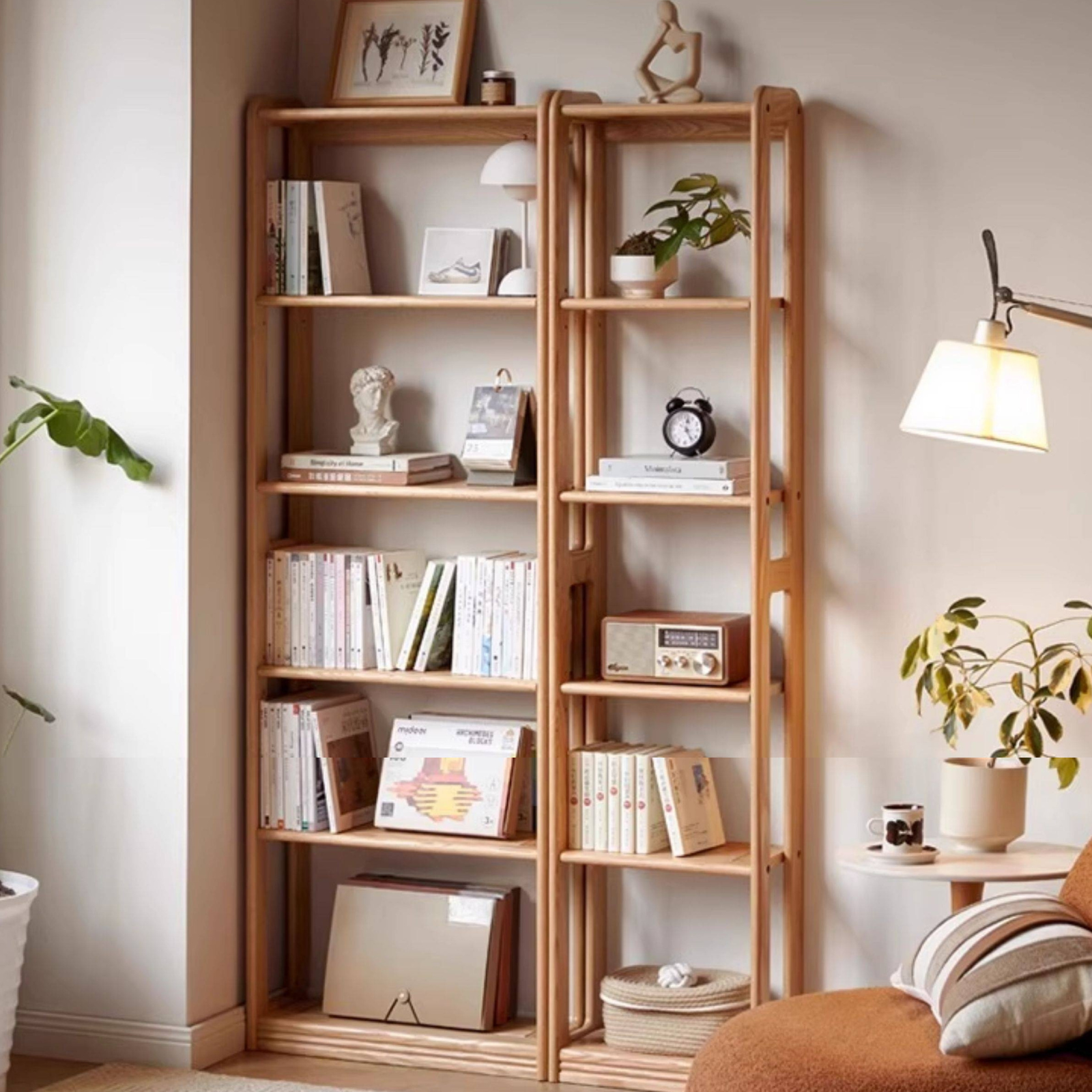 Oak, Solid RubberWood Solid Wood Ultra Thin Storage Rack