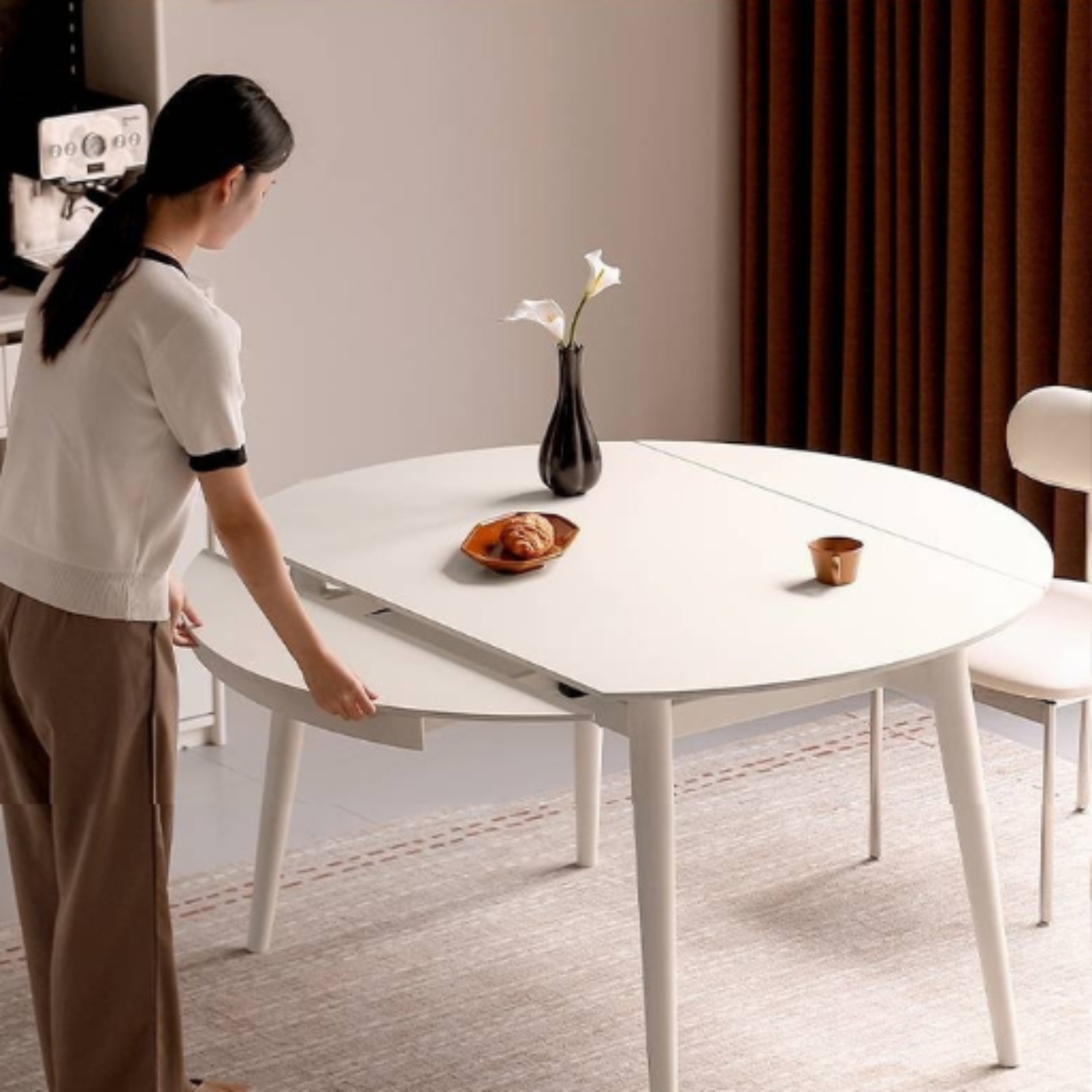 Slate Dining Table Ivory White