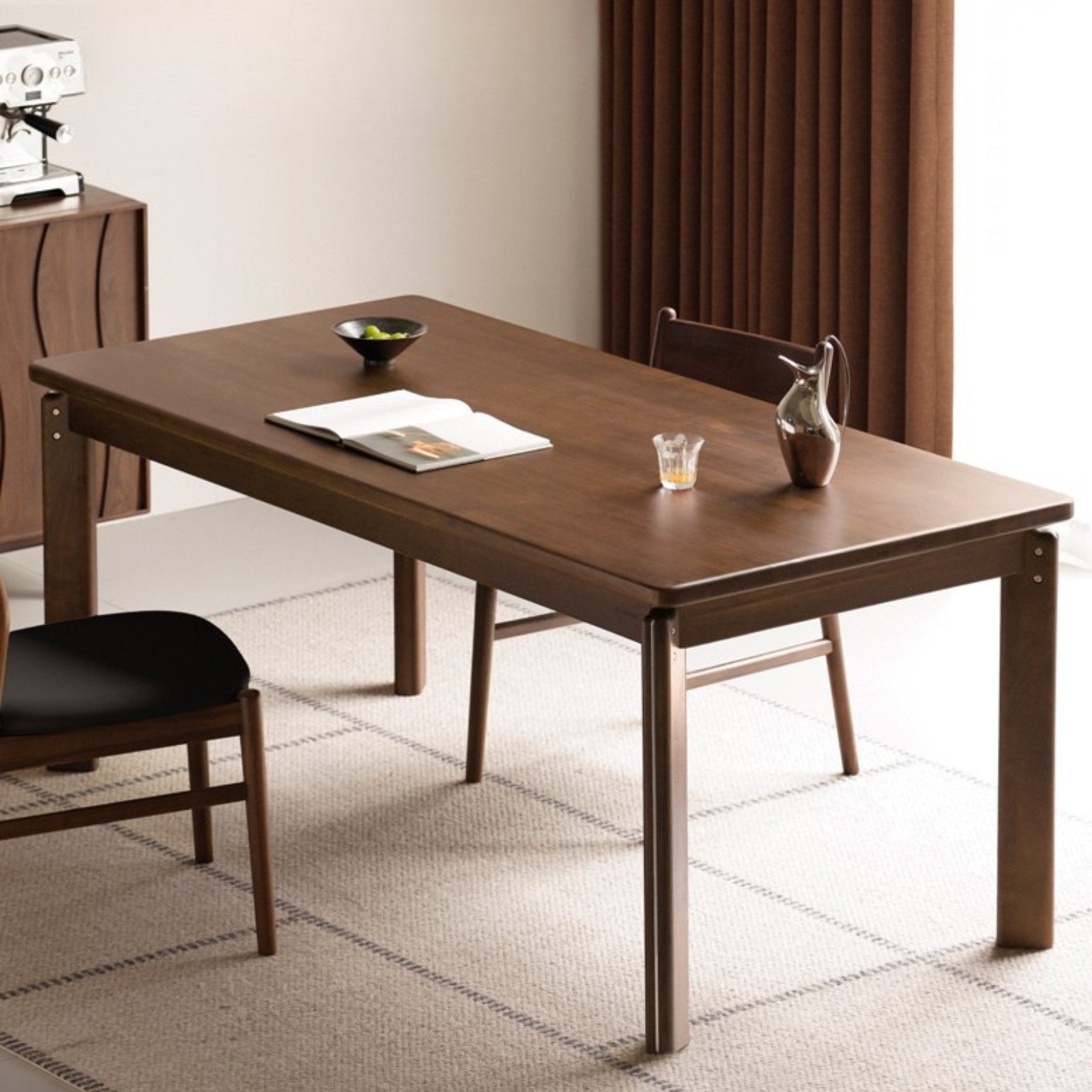 Black Walnut Solid Wood Retro Dining Table