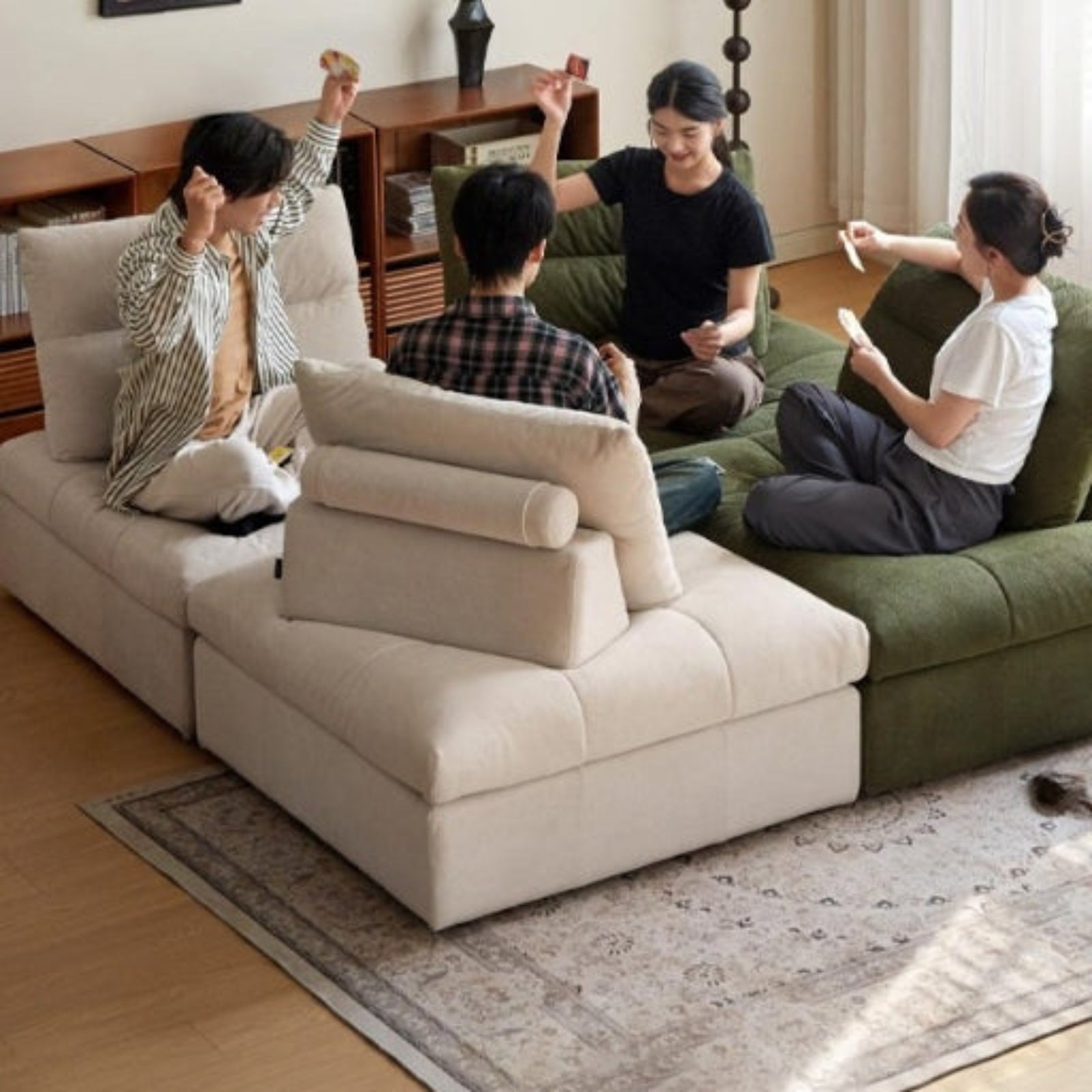 Modular Fabric Sofa – Modern Casual Free Combination Sofa Tofu Block Design