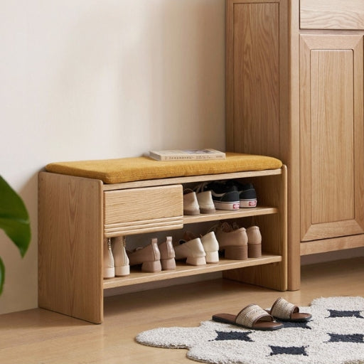 Oak Solid Wood Shoe Changing Stool