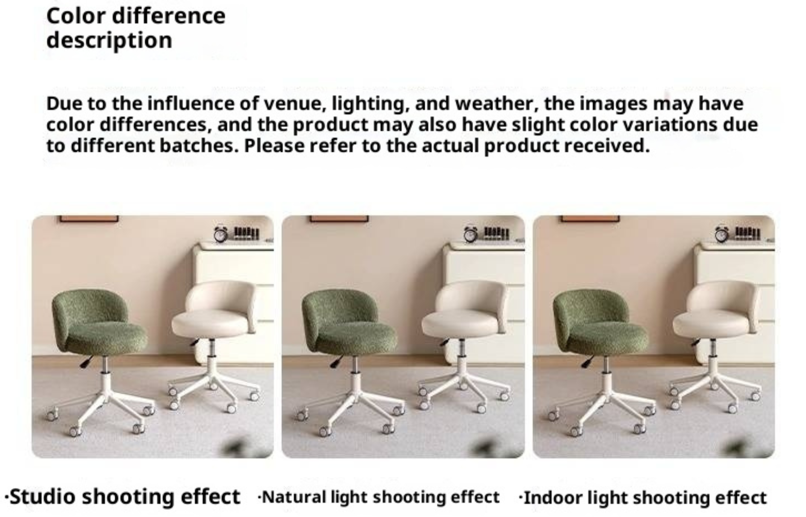 Height Adjustable Makeup Chair