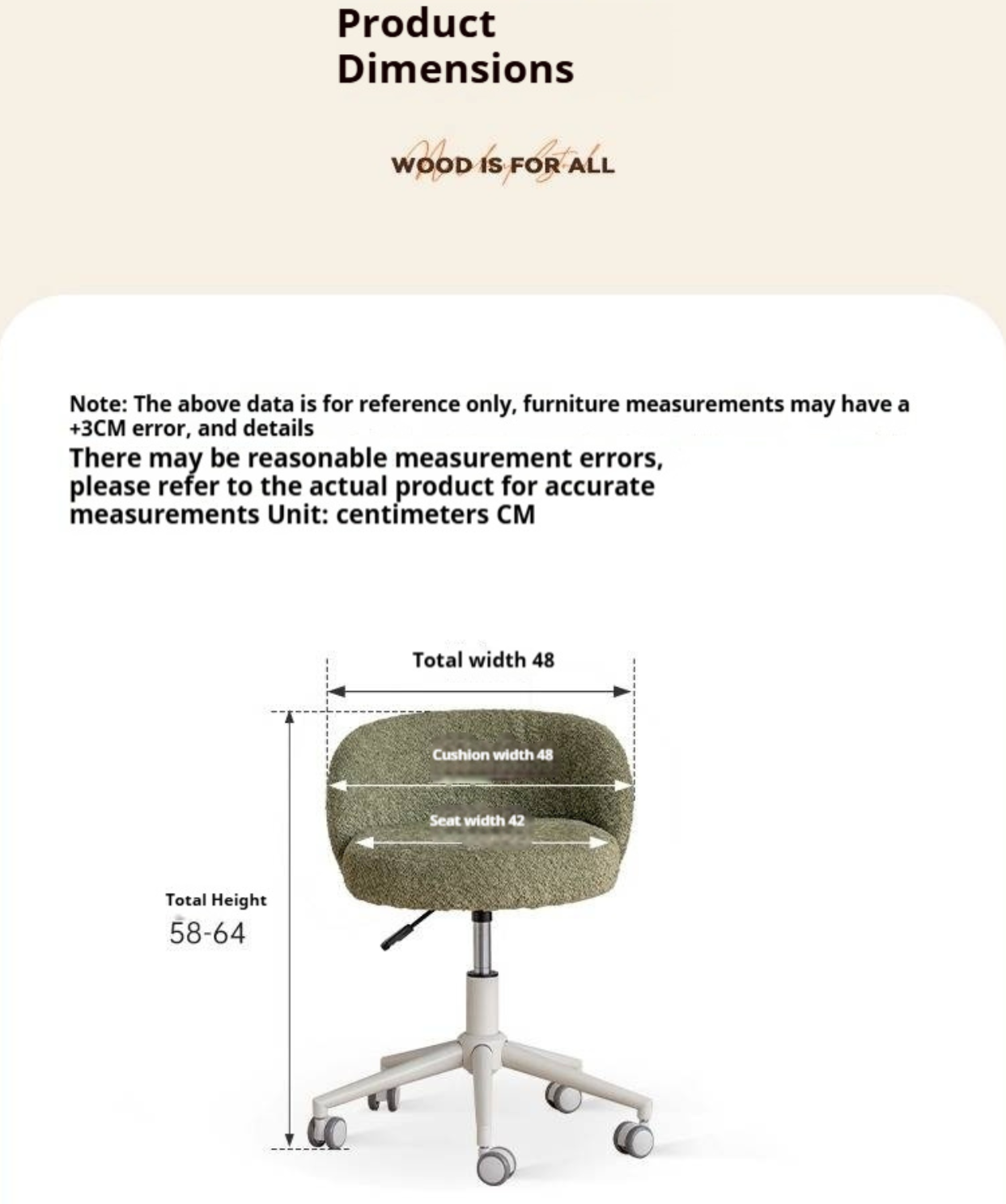 Height Adjustable Makeup Chair
