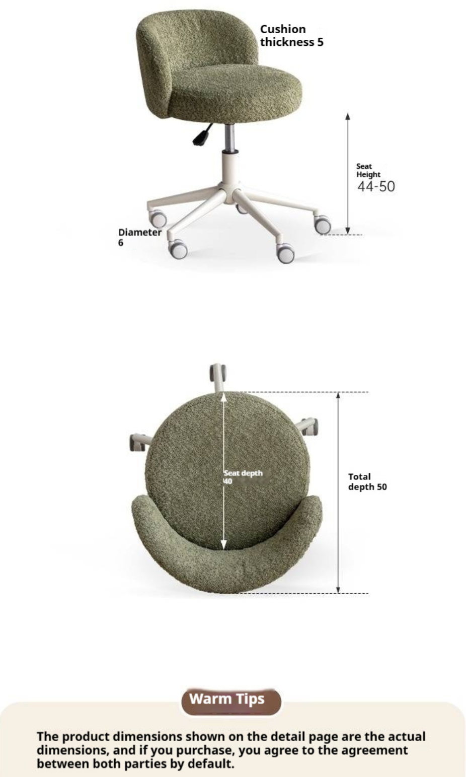 Height Adjustable Makeup Chair