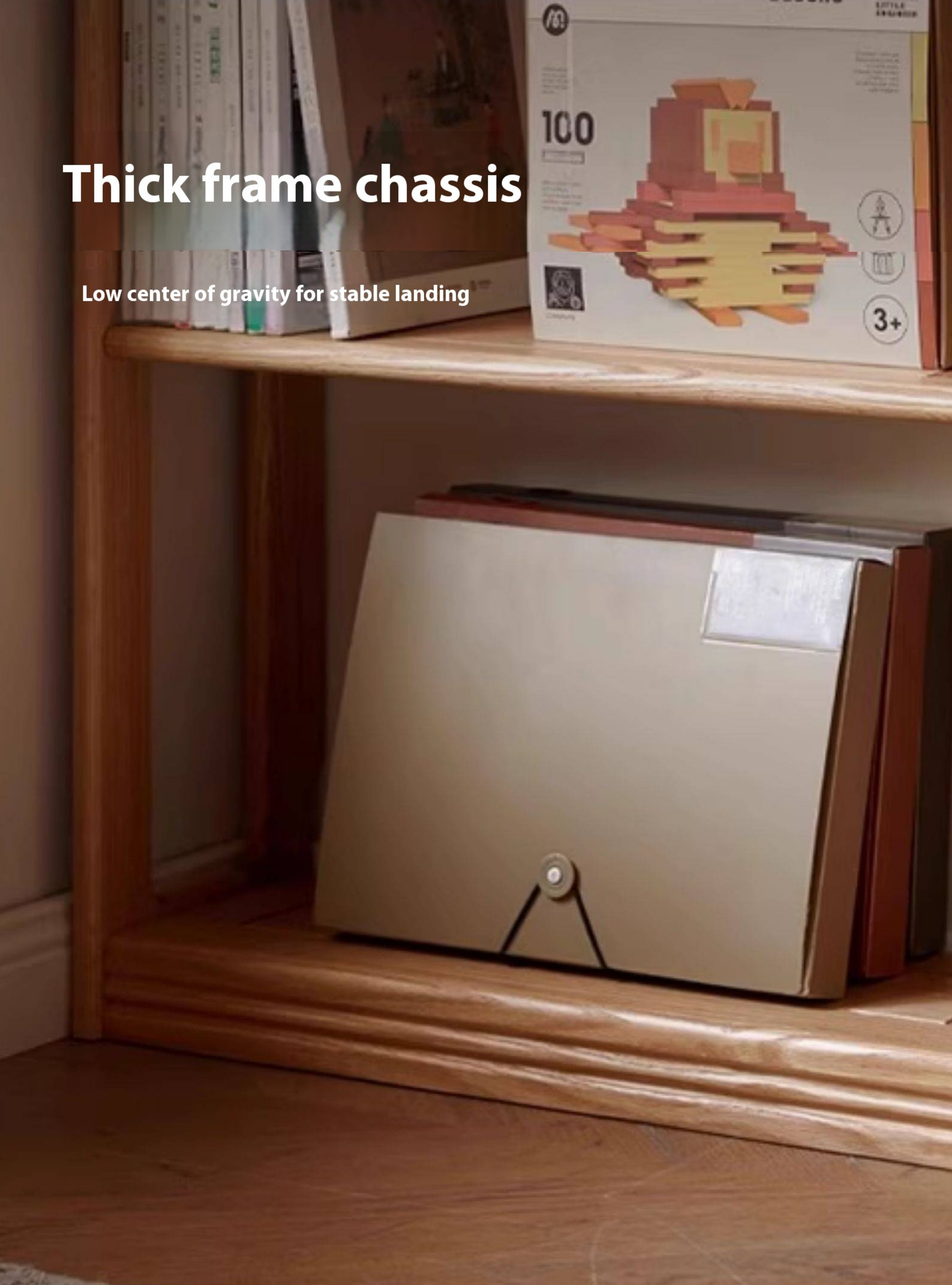 Oak, Solid RubberWood Solid Wood Ultra Thin Storage Rack