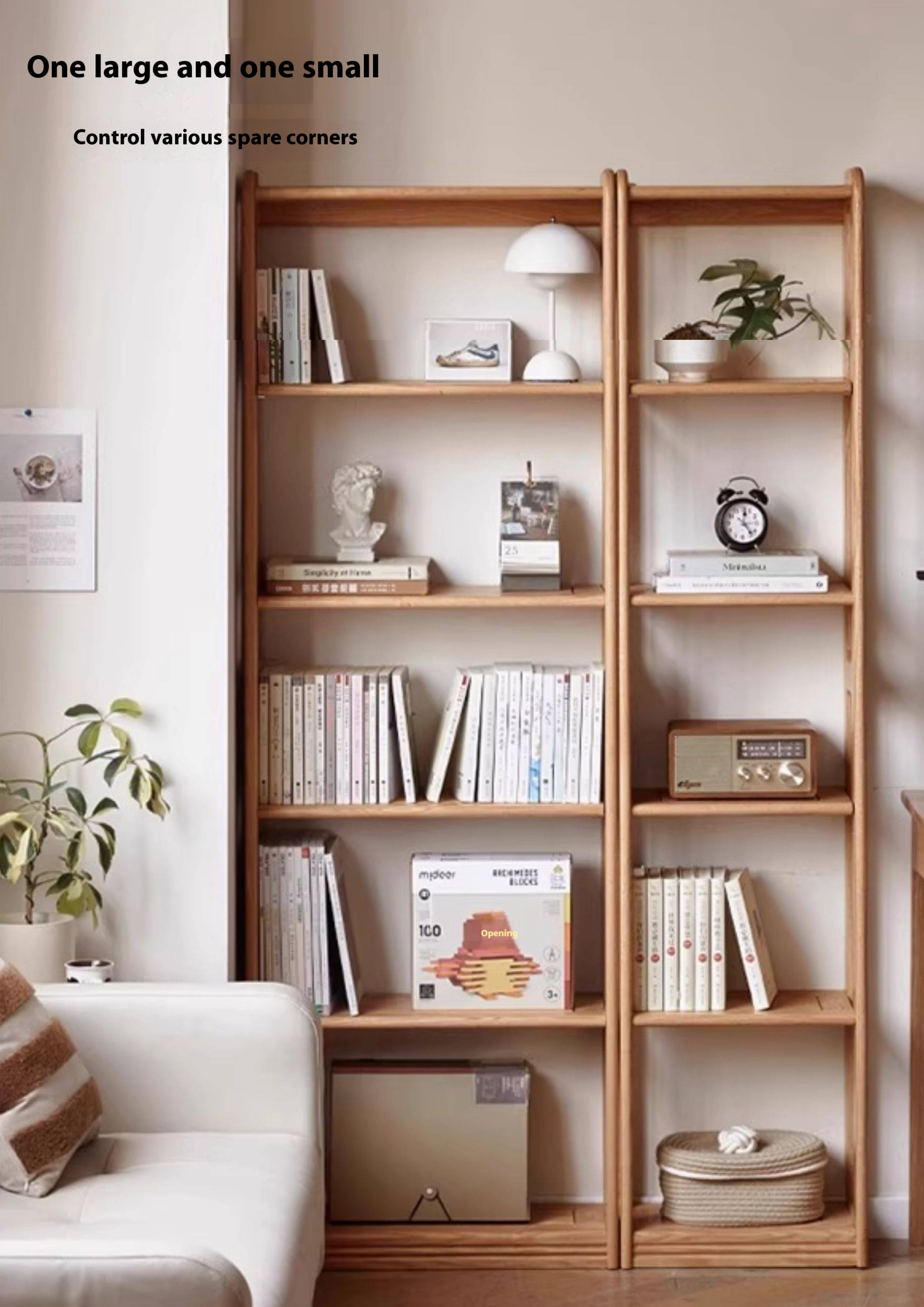 Oak, Solid RubberWood Solid Wood Ultra Thin Storage Rack