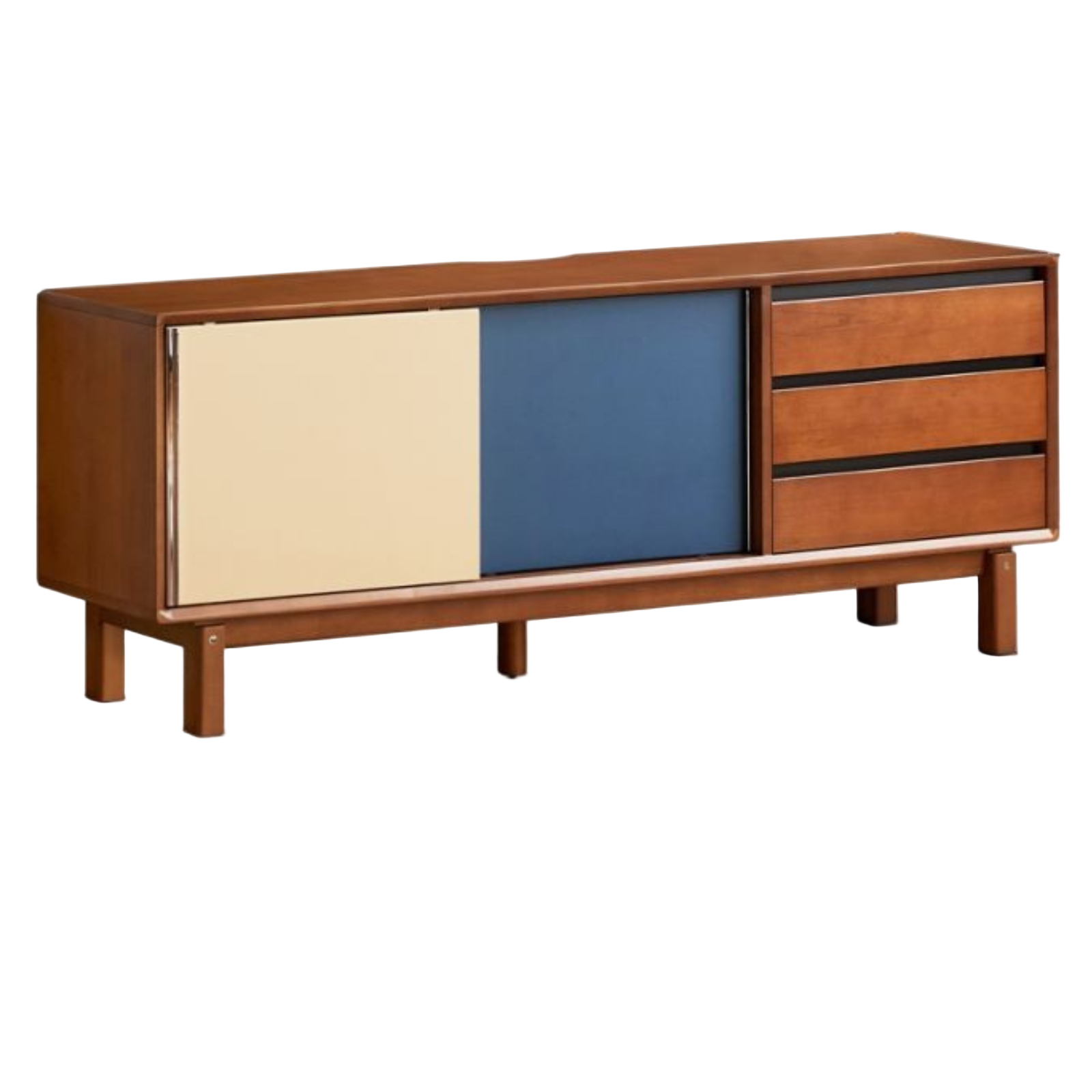 Poplar Solid Wood Medieval Style TV Cabinet